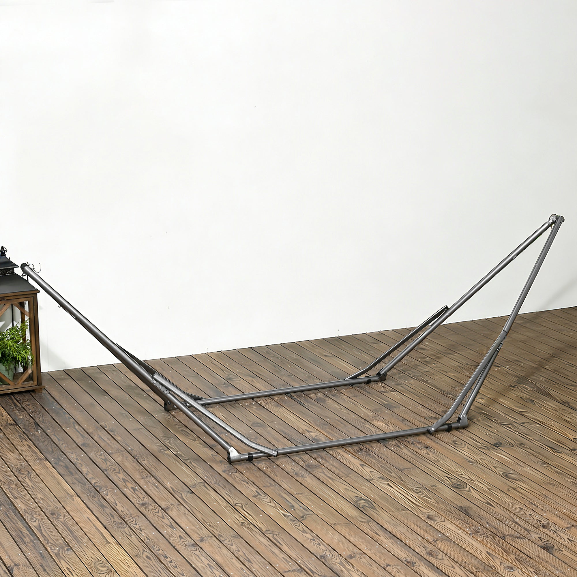 Outsunny Foldable Hammock Stand, Portable Hammock with Metal Frame, 2 in 1 Hammock Net Stand, Clothes Drying Rack, Load Capacity 120kg, for Patio, Garden, Yard, Black