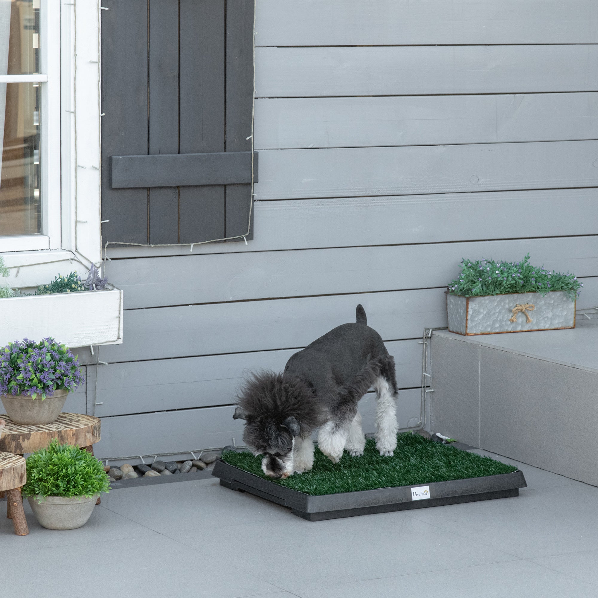 PawHut Indoor Pet Dog Toilet Mat Potty Tray Training Grass Restroom with Tray and Loo Pad - North Peak Garden Furniture