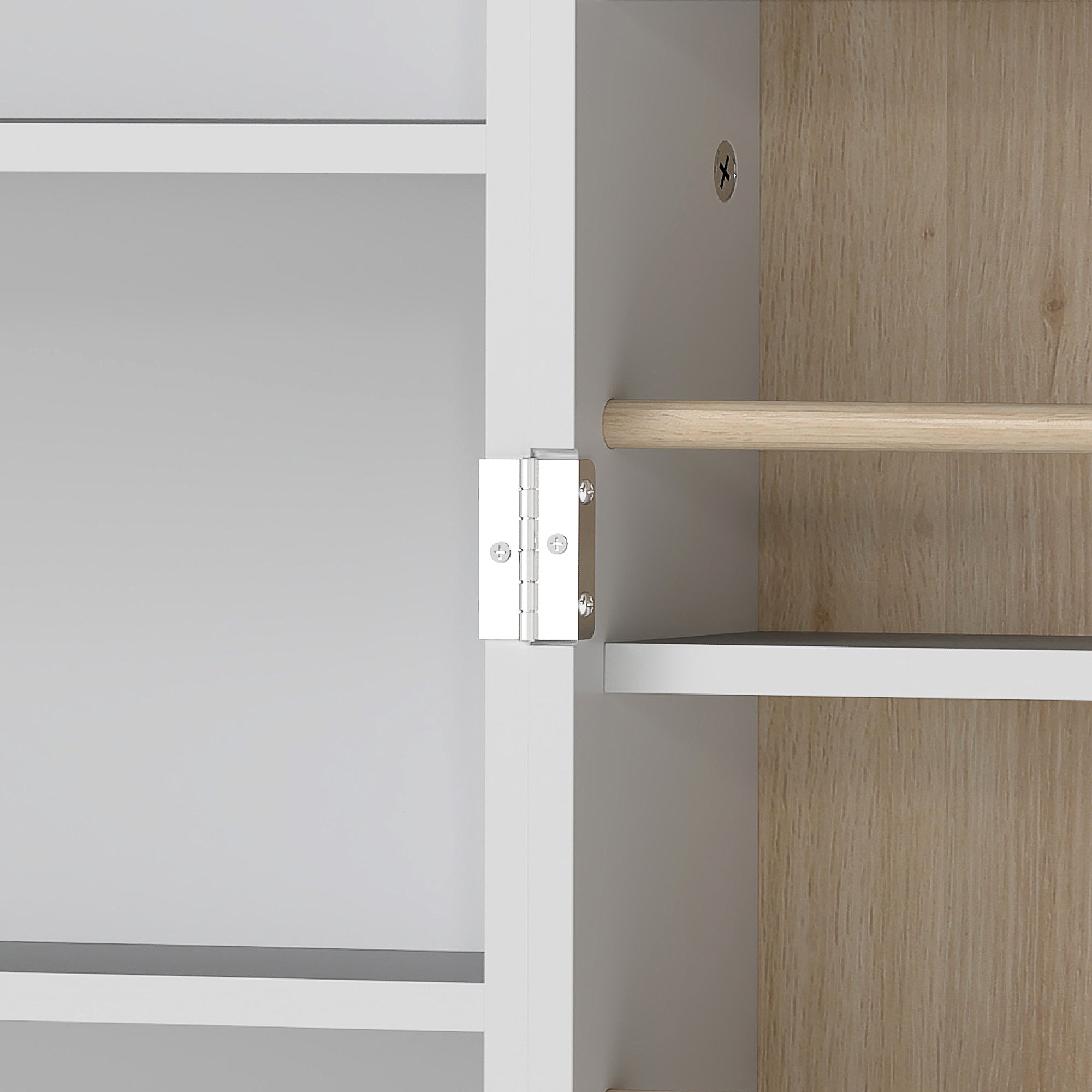 HOMCOM 119.5 cm Kitchen Cupboard, Freestanding Kitchen Cabinet with Double Doors, 5 Tiers, 12 Spice Racks, White