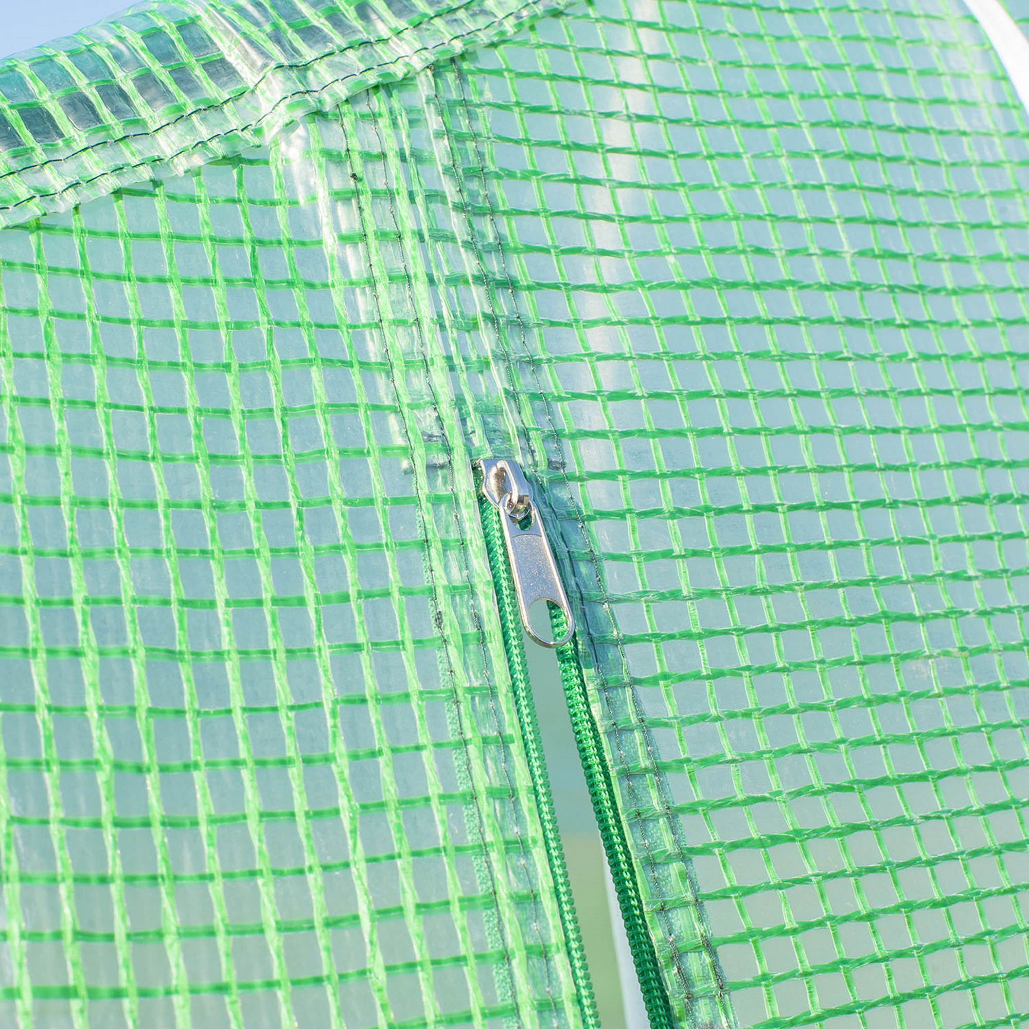Outsunny Polytunnel Greenhouse with Windows and Door, Walk in Greenhouse for Garden, Backyard (6 x 3 M) - North Peak Garden Furniture