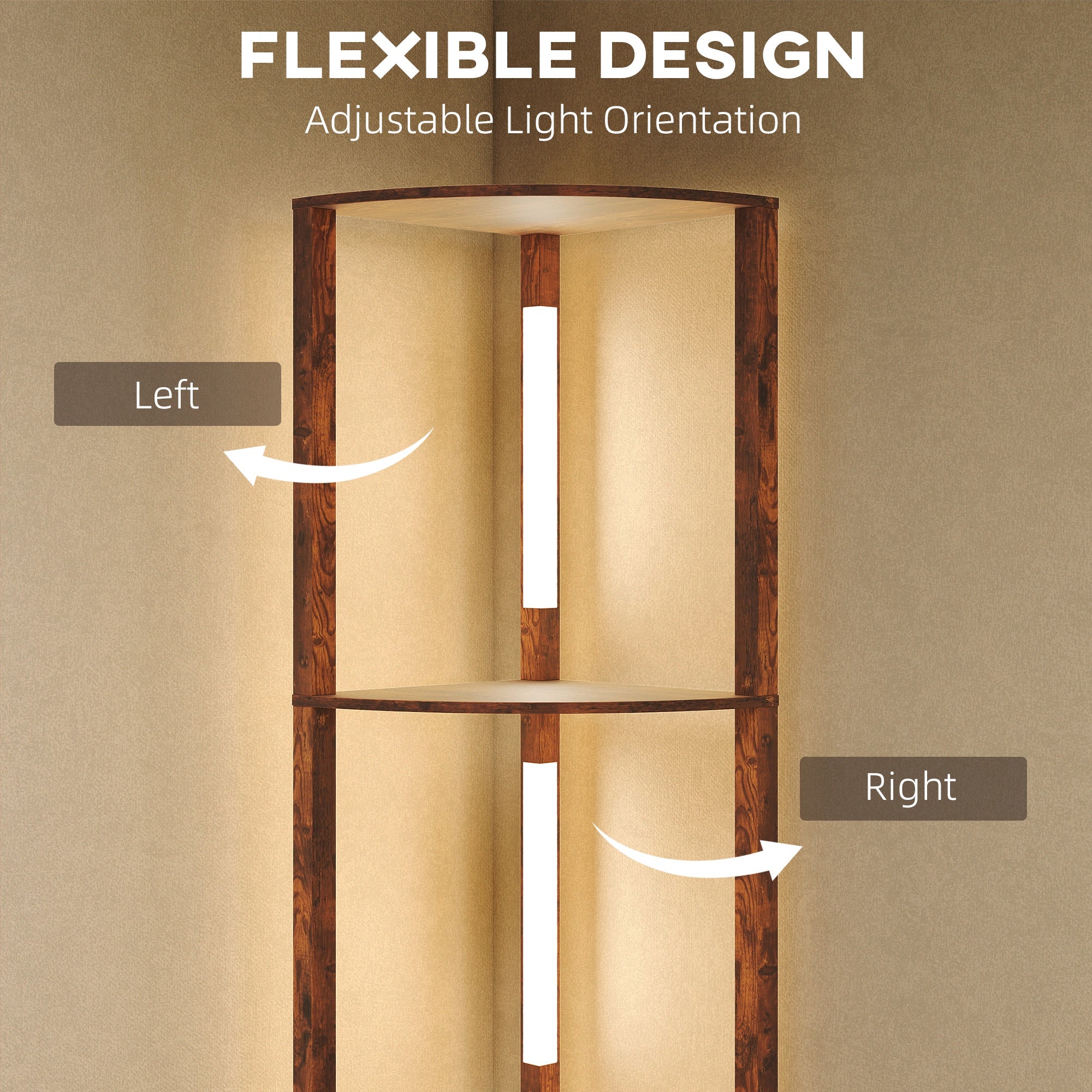 HOMCOM Three-Tier Corner Floor Lamp