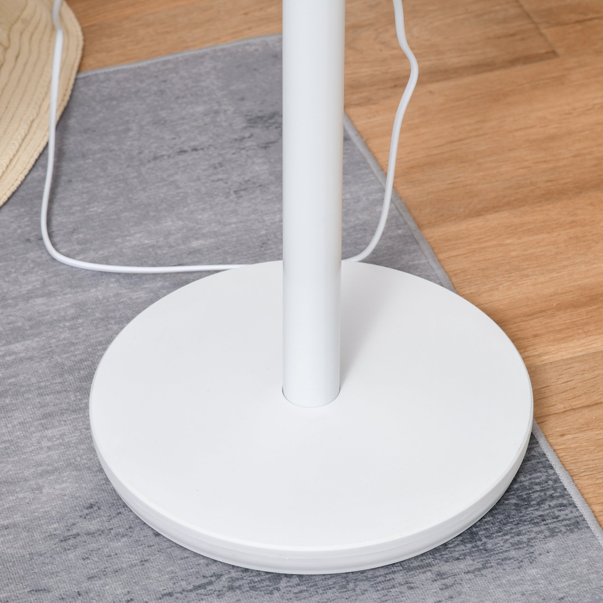 HOMCOM 9'' Air Circulator Fan 3 Speed, 70° Oscillation 90° Vertical Tilt, Carry Handle, Pedestal Fan, Air Circulator for Living Room, Bedroom, Office, White - North Peak Garden Furniture
