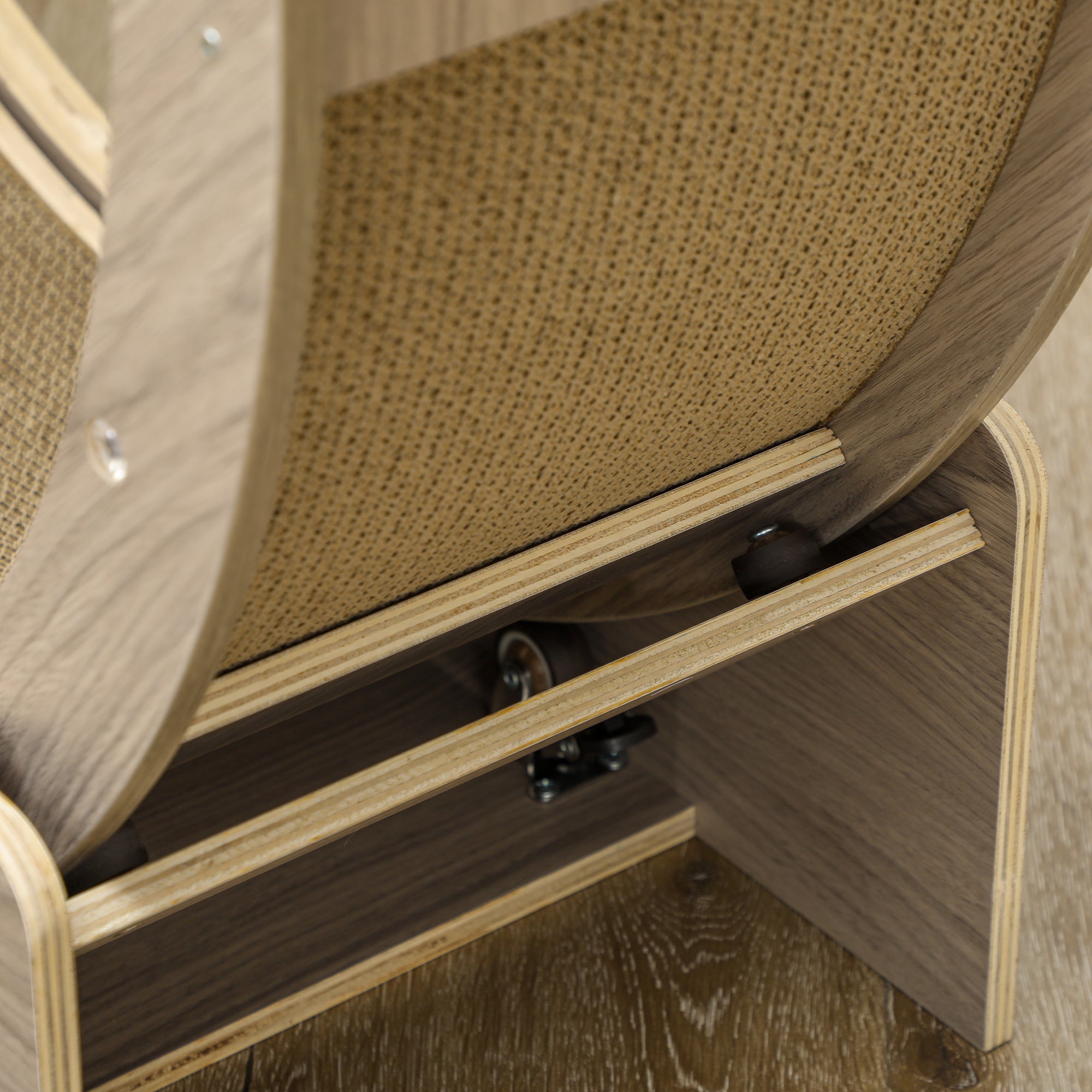 PawHut Cat Wheel with Brake, Scratching Pads - Walnut Brown - North Peak Garden Furniture