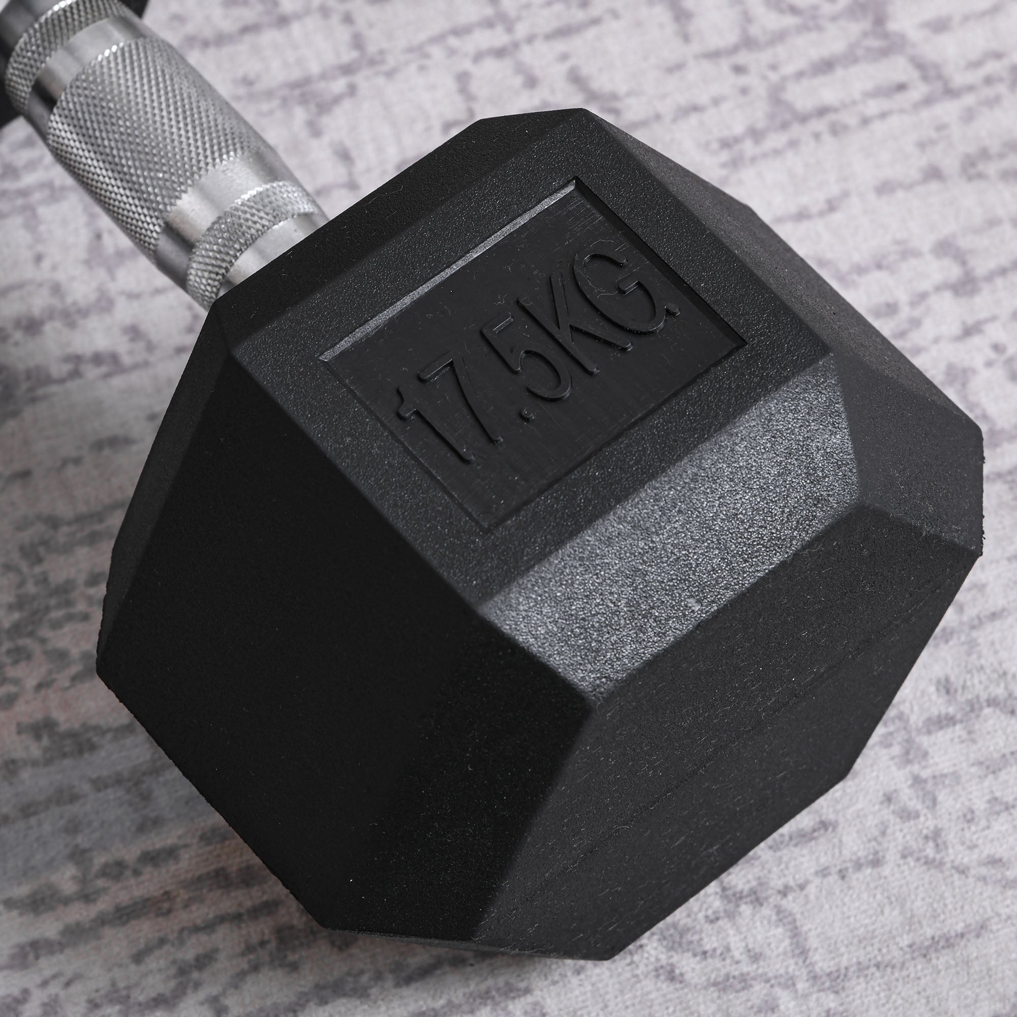 HOMCOM 2x17.5kg Rubber Hex Dumbbell Portable Hand Weights Dumbbell Home Gym Workout Fitness Hand Dumbbell - North Peak Garden Furniture