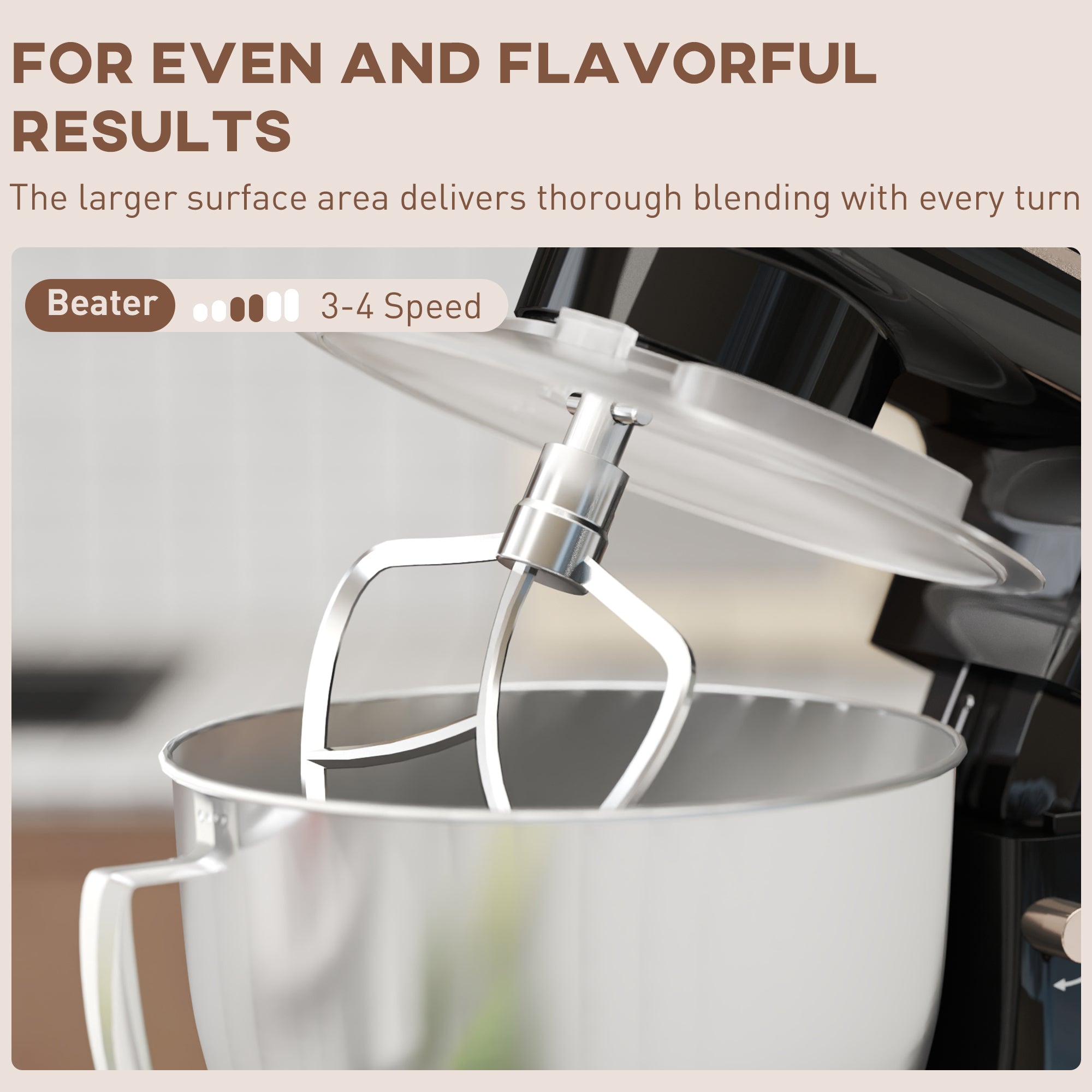 HOMCOM 1300W Kitchen Stand Mixer, with Accessories - Black - North Peak Garden Furniture
