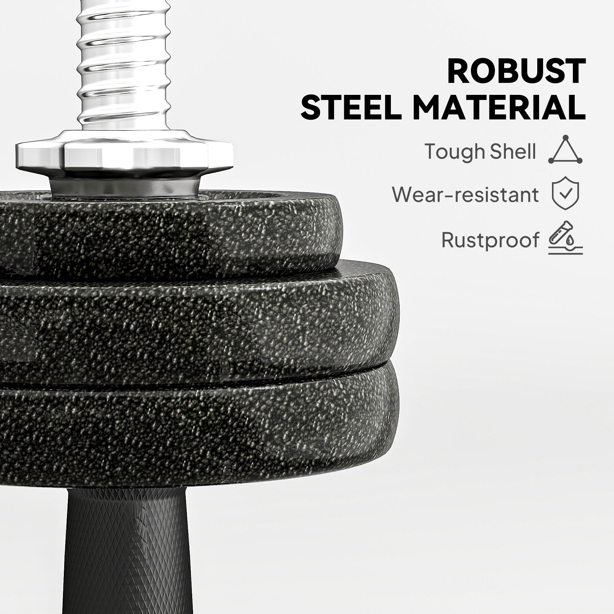 SPORTNOW 2-in-1 Adjustable Dumbbells Set, 30kg Weights Dumbbells Set with Non-Slip Grip for Strength Training, Weight Lifting, Bodybuilding, Home Gym Workout Equipment for Men & Women