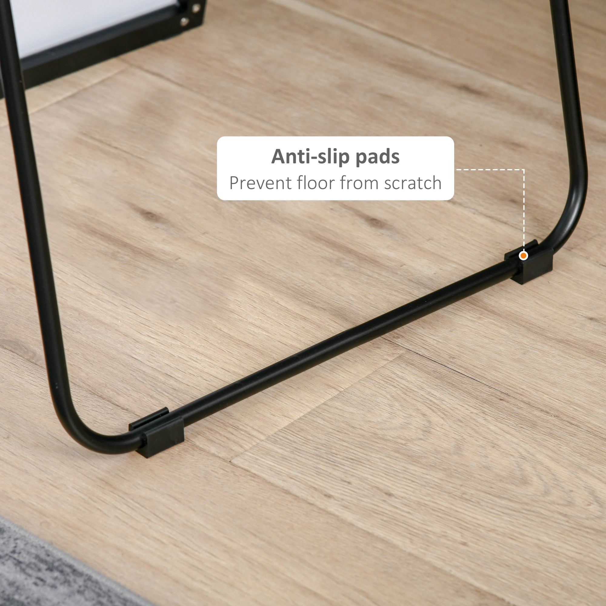 HOMCOM Full Length Dressing Mirror, Floor Standing or Wall Hanging, Aluminium Alloy Framed Full Body Mirror for Bedroom, Living Room, 50 x 161.5cm, Black - North Peak Garden Furniture