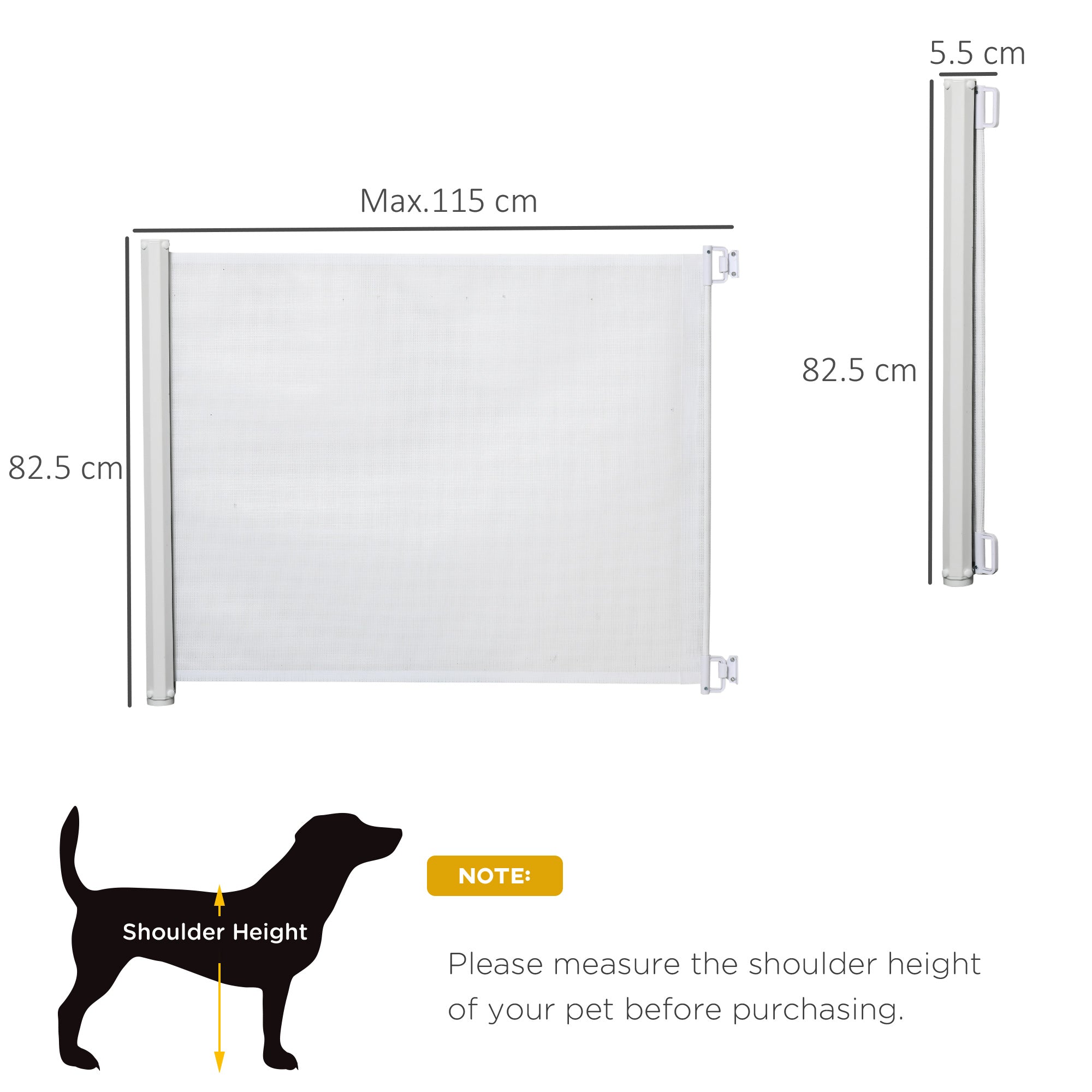 PawHut Retractable Stair Gate, Dog Pet Barrier, for Doorway, Staircase, Hallway - White - North Peak Garden Furniture