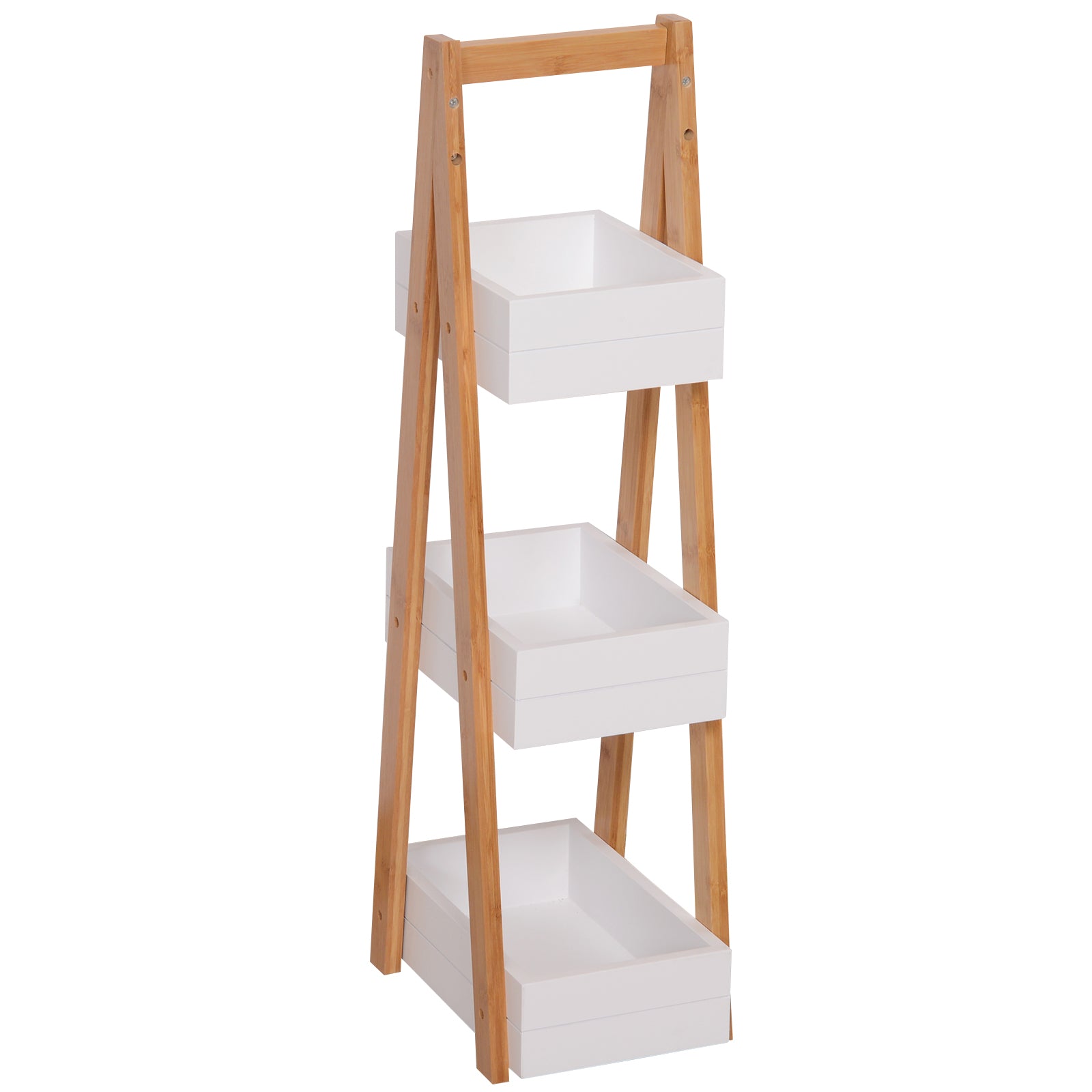HOMCOM 3 Tier Bathroom Shower Caddy Freestanding Rack Storage Unit Shelf Organiser - North Peak Garden Furniture