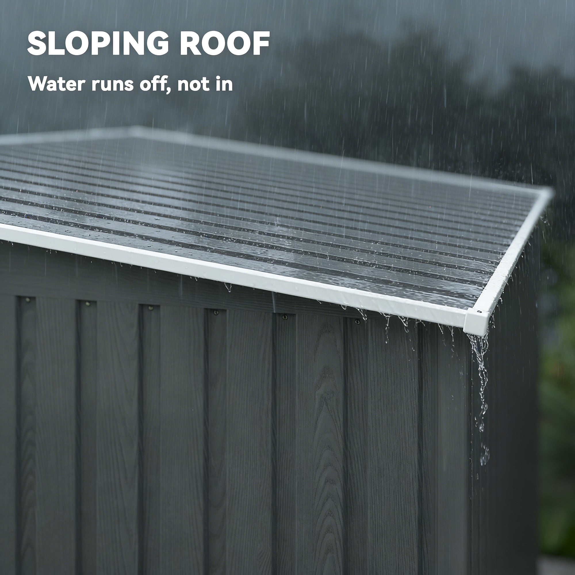 Outsunny 7 x 5ft Galvanised Metal Shed, with Sliding Door - Light Grey