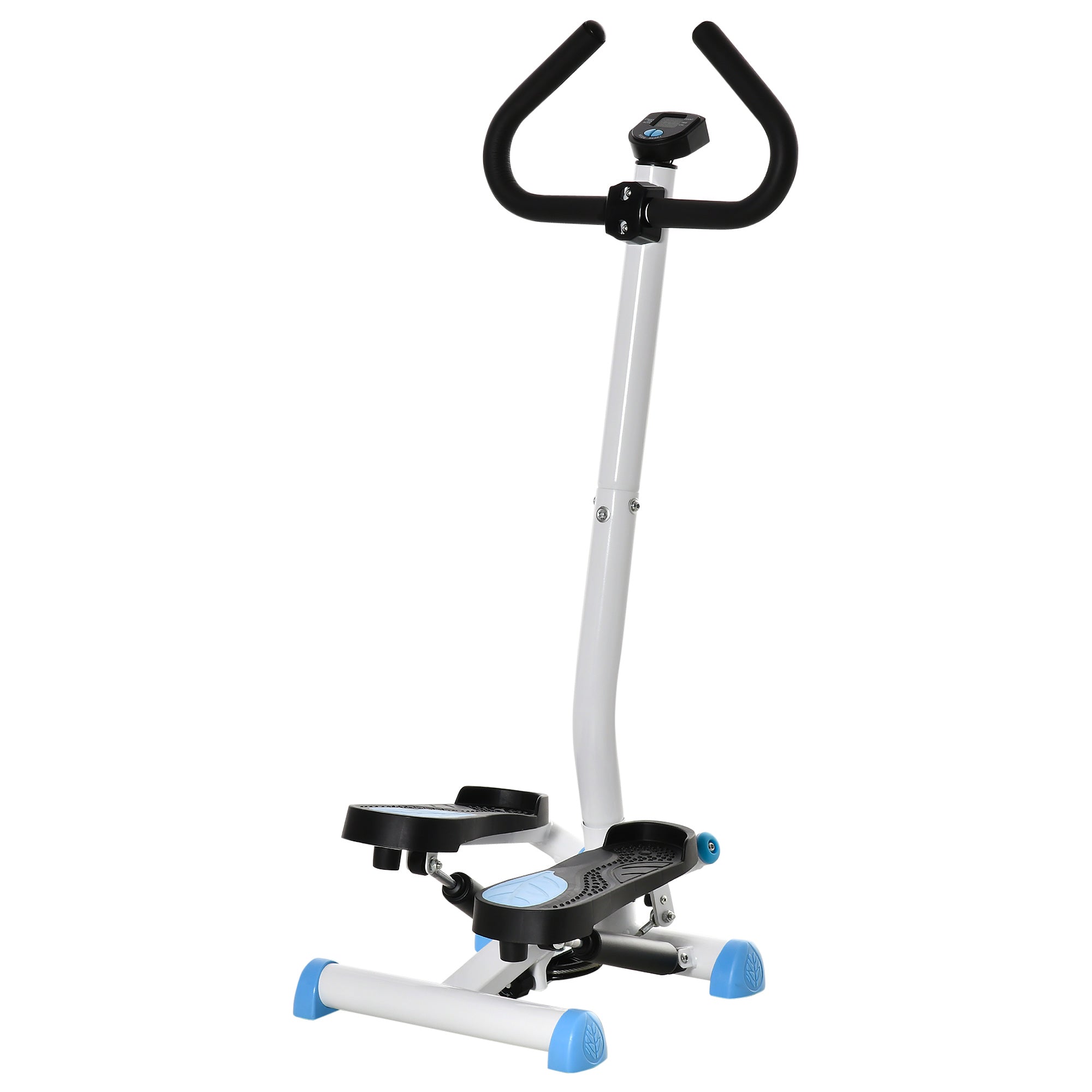 HOMCOM Twister Stepper Height Adjustable Step Machine, with LCD Screen - Blue - North Peak Garden Furniture