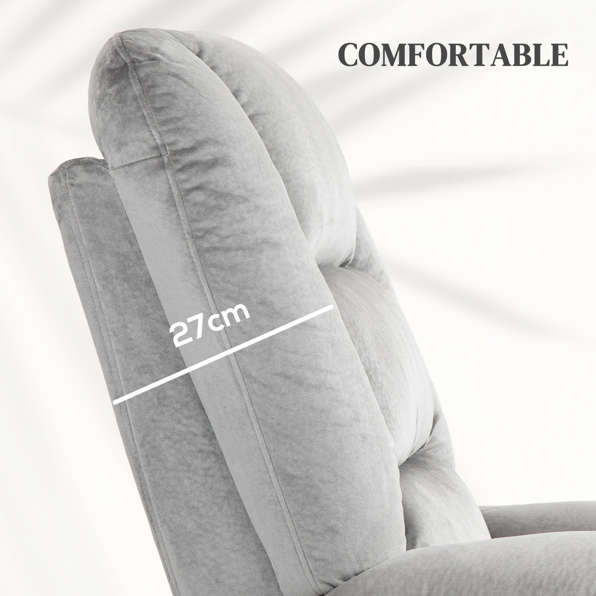 HOMCOM Velvet-Feel Electric Lift-and-Recline Massage Armchair, with Remote - Grey - North Peak Garden Furniture
