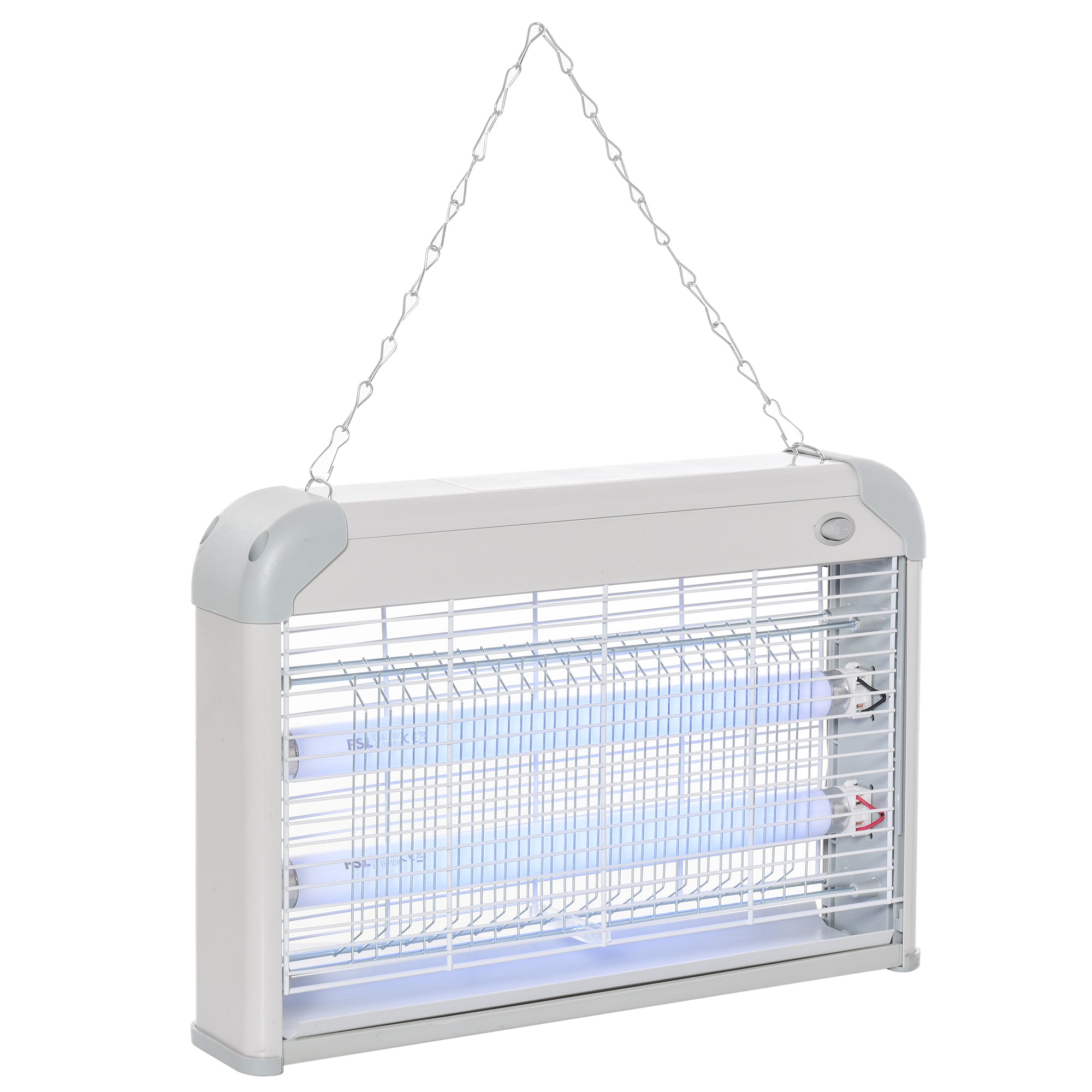 Outsunny Free Standing Wall Hanging 20W Electric Fly Mosquito Killer Electric Fly Zapper, Bug Zapper, Insect Killer, Grey - North Peak Garden Furniture
