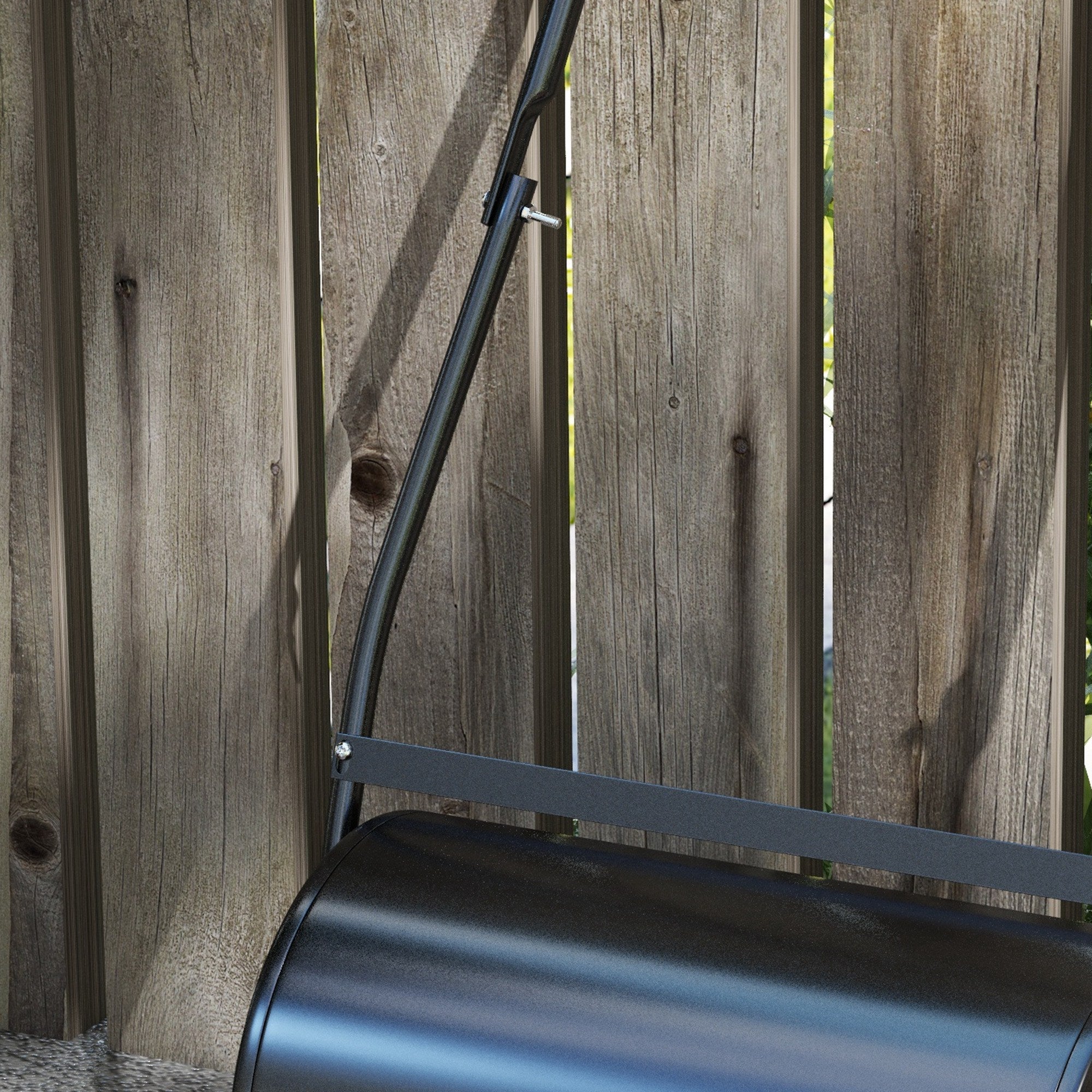 DURHAND 38L Heavy Duty Water or Sand Filled Garden Steel Lawn Roller Drum Φ50cm Black - North Peak Garden Furniture