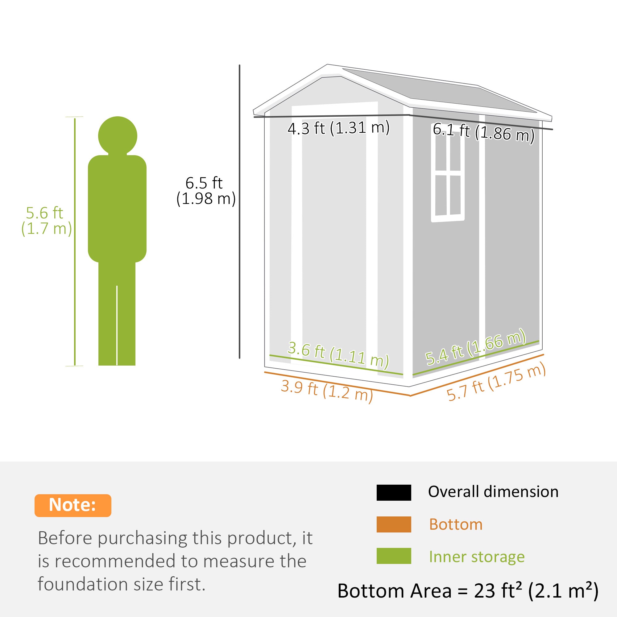 Outsunny 4 x 6ft Garden Shed, Plastic Shed with Floor, Window, Lockable Door and Vents, Resin Tool Shed for Outdoor Patio Storage, Zero Maintenance, Grey - North Peak Garden Furniture