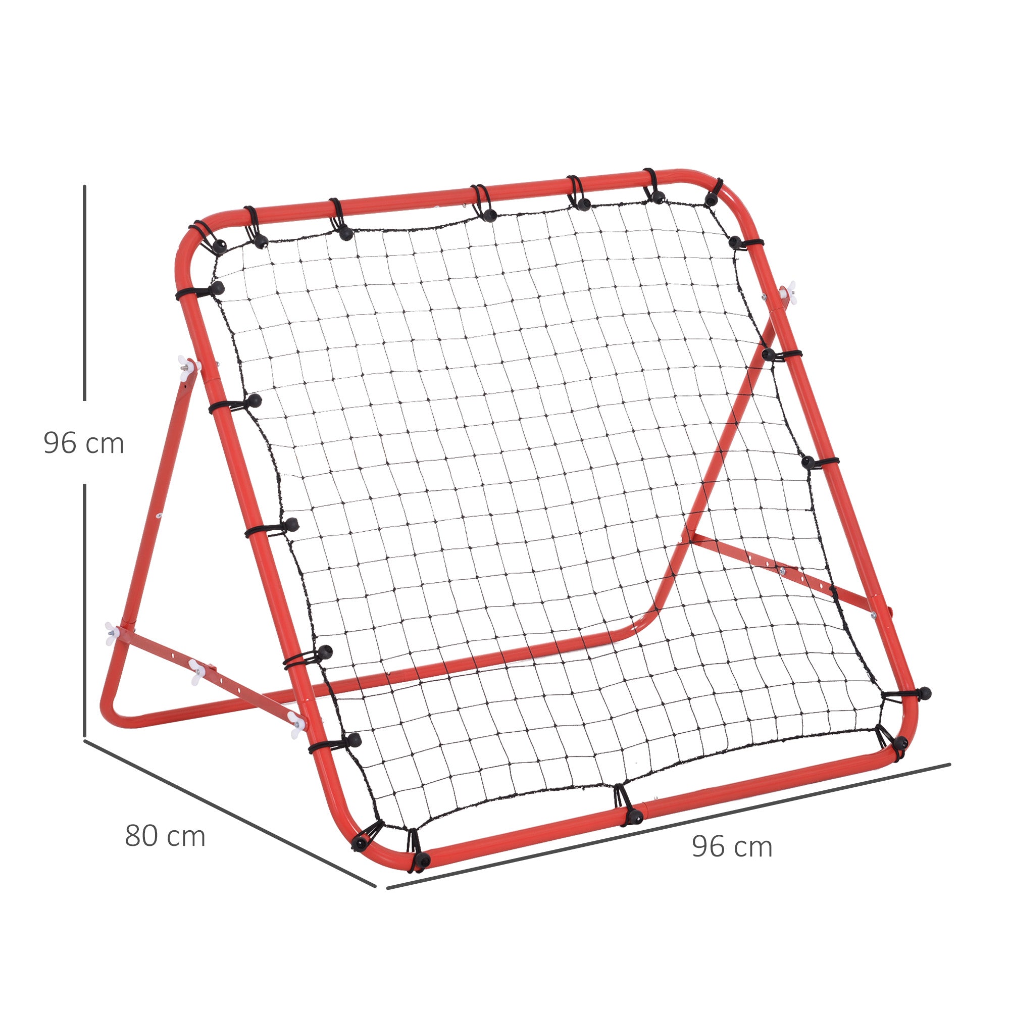 HOMCOM Rebounder Net, Practise Kickback Goal, for Teens, Adults Training - Red - North Peak Garden Furniture