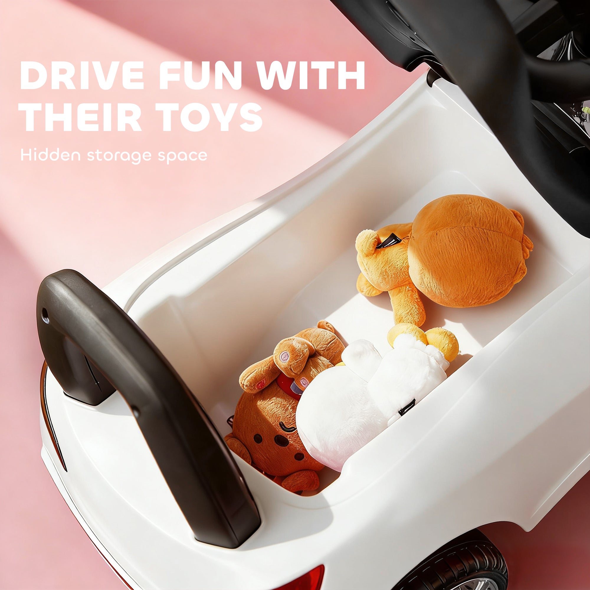HOMCOM Ride on Car Baby Toddler Walker Foot to Floor Sliding Car Slider White