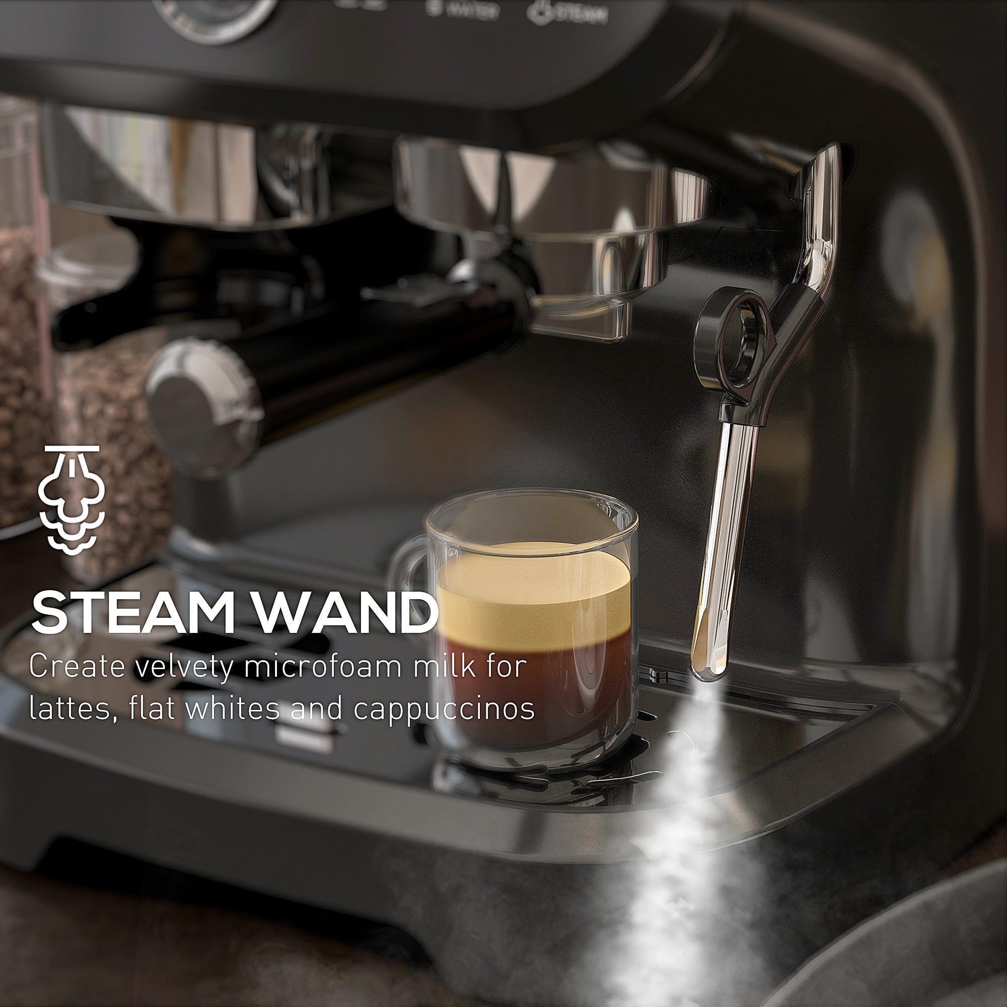 HOMCOM 15 Bar Coffee Machine, with Adjustable Grind, Steamer and Accessories - North Peak Garden Furniture