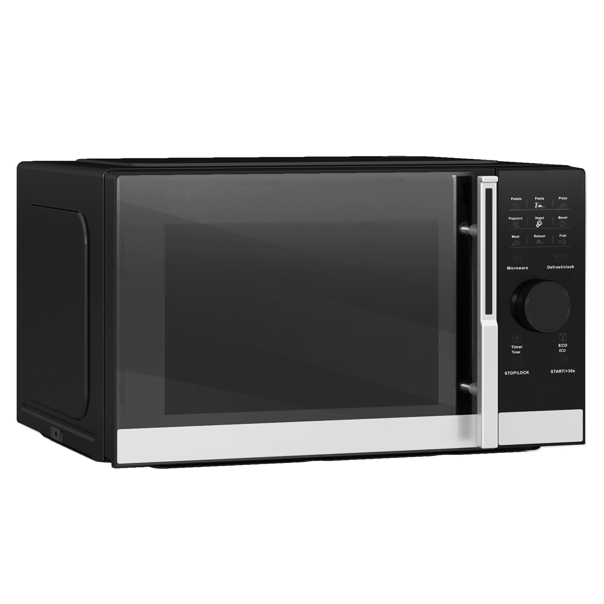 HOMCOM 23L 800W Microwave Oven, Digital Solo Microwave with 10 Power Levels, Automatic Defrost, 8 Auto Cook Menus, 60 Minutes Timer, Eco Mode, Clock, Easy Clean, Small Black Microwave - North Peak Garden Furniture