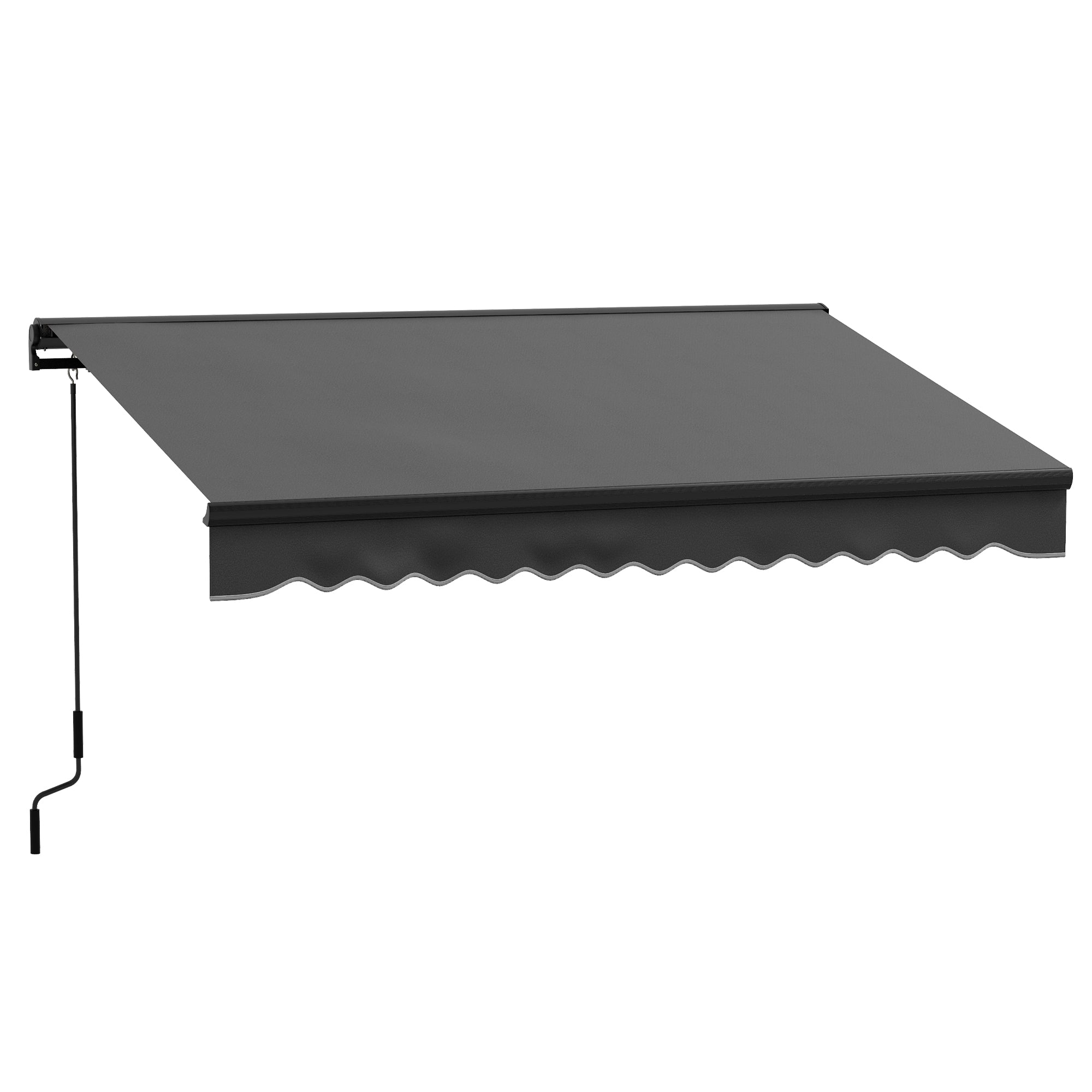 Outsunny 3 x 2m Aluminium Frame Electric Awning, with Remote - Dark Grey - North Peak Garden Furniture