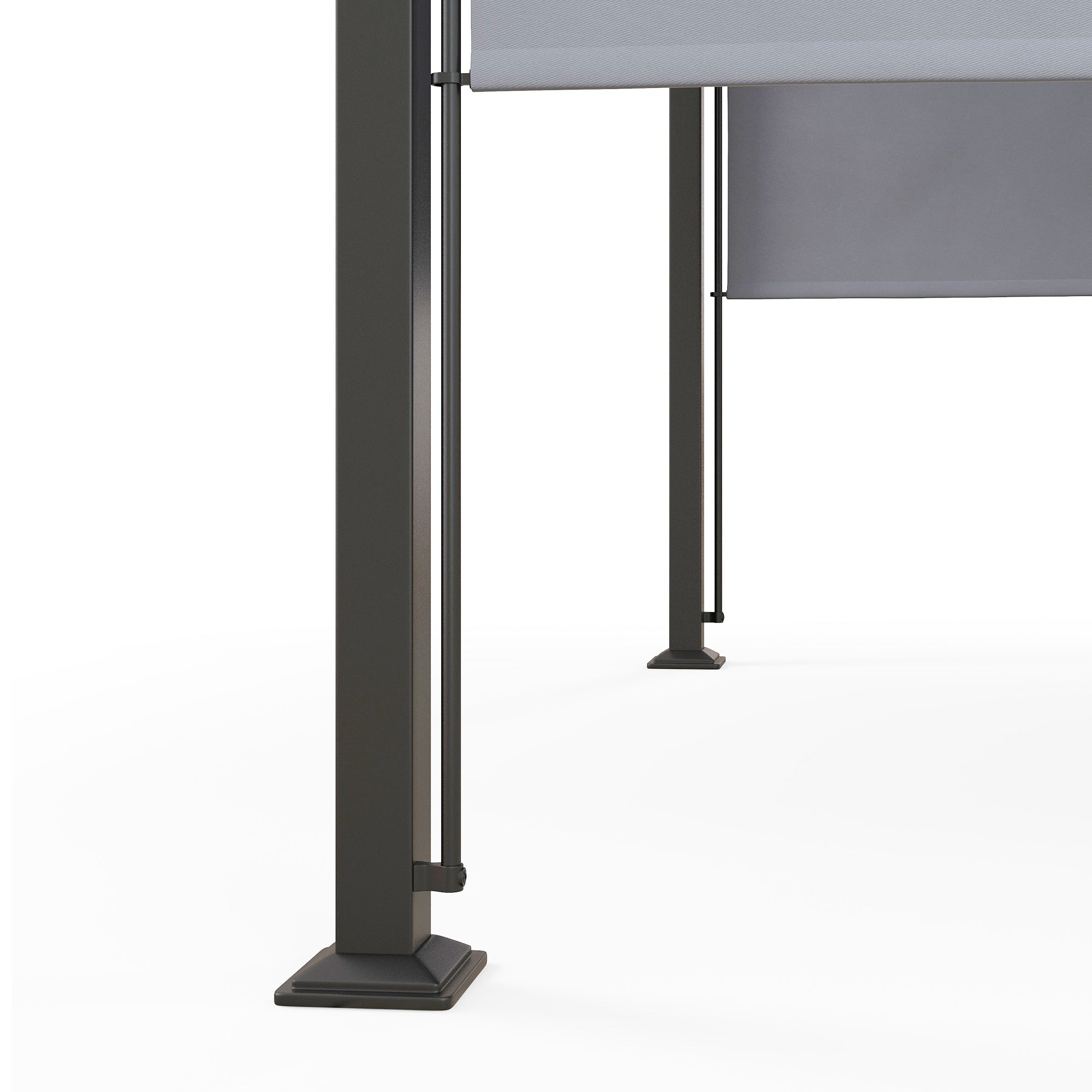 Outsunny 3 x 3(m) Outdoor Pergola, Garden Pergola Gazebo with Adjustable Canopy, Grey - North Peak Garden Furniture