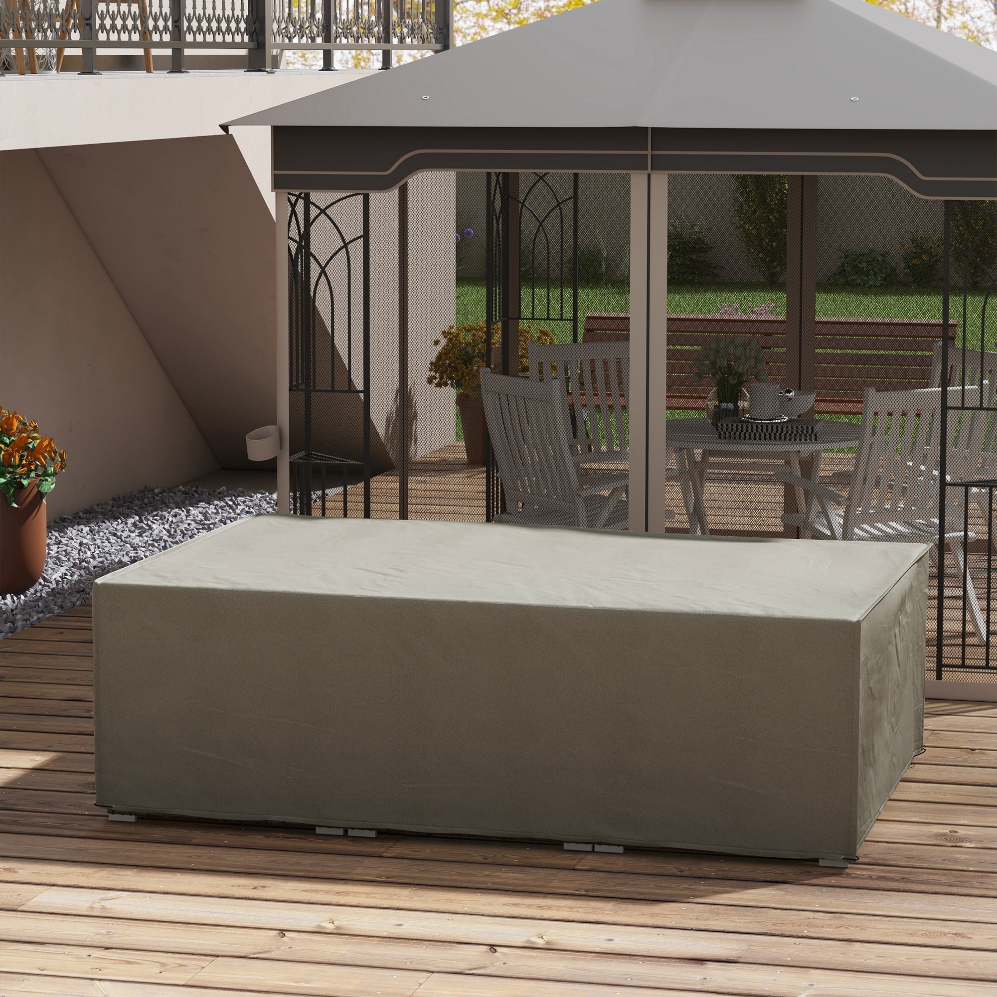 Outsunny 155 x 222cm Waterproof Furniture Cover - Grey - North Peak Garden Furniture