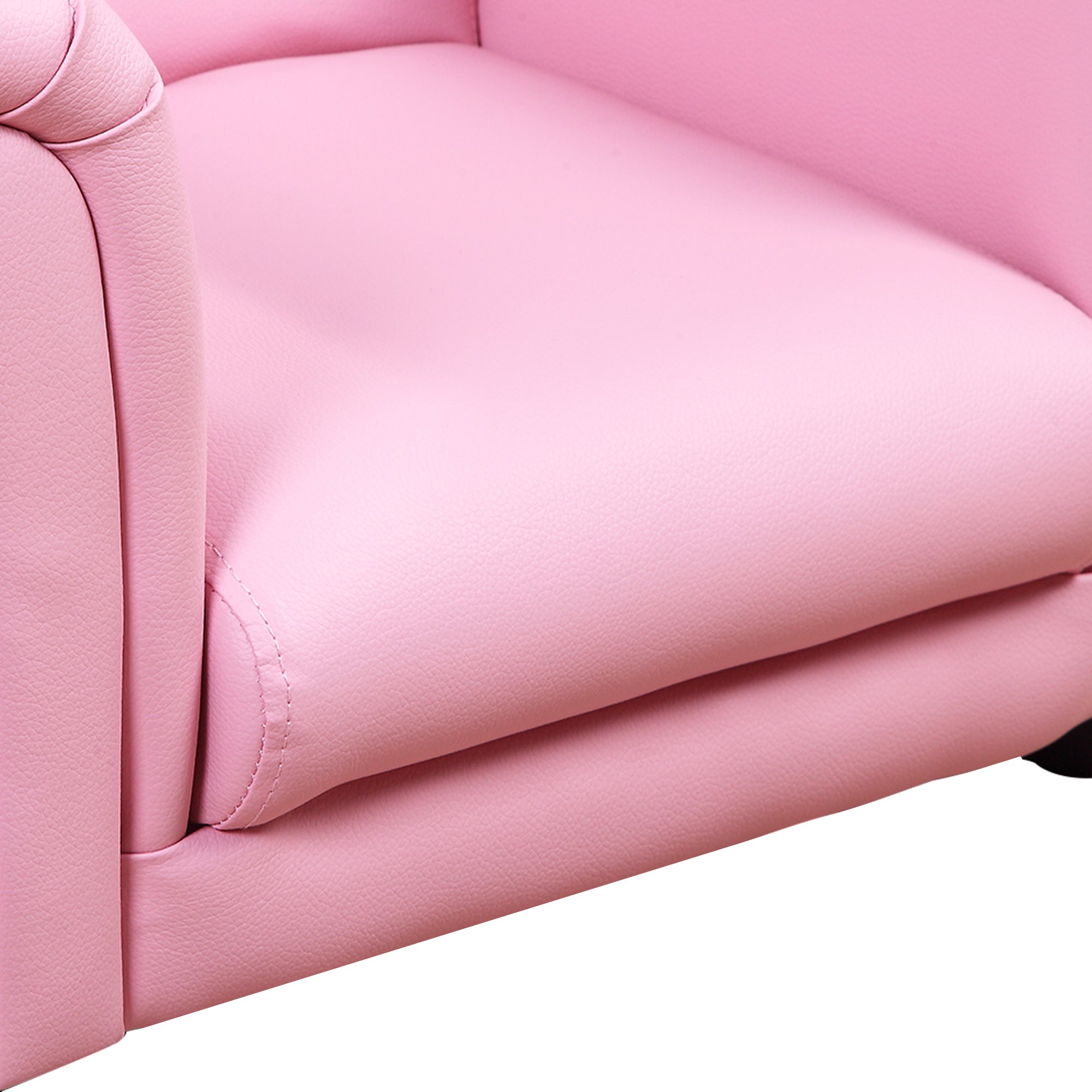 HOMCOM Toddler Chair Single Seater Kids Sofa Set, 54 x 42 x 41cm, Kids Sofa with Stool, Pink - North Peak Garden Furniture