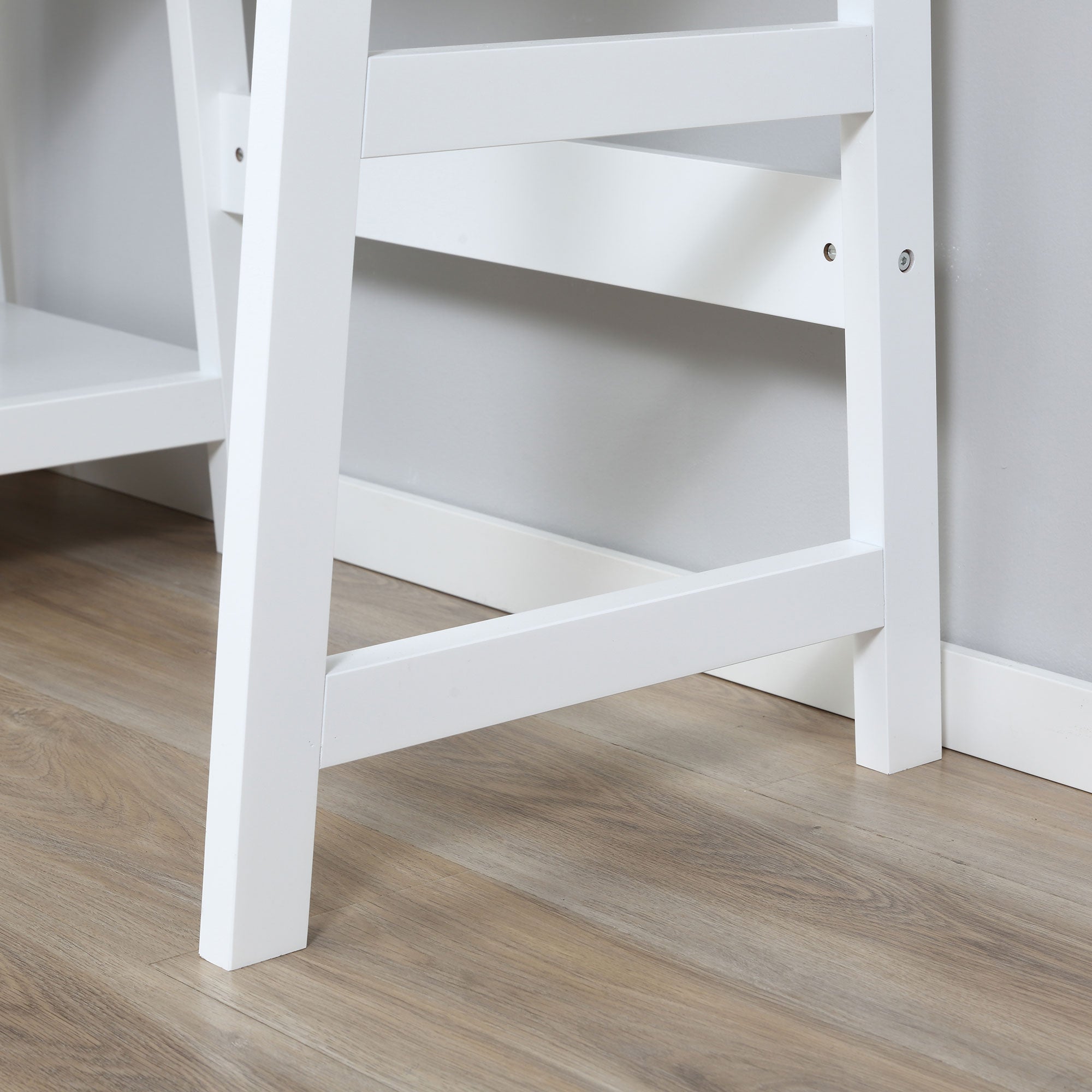 HOMCOM Compact Computer Desk with Storage Shelves, Study Table with Bookshelf, PC Table Workstation for Home Office, Study, Easy Assembly, 120 x 51cm, White - North Peak Garden Furniture