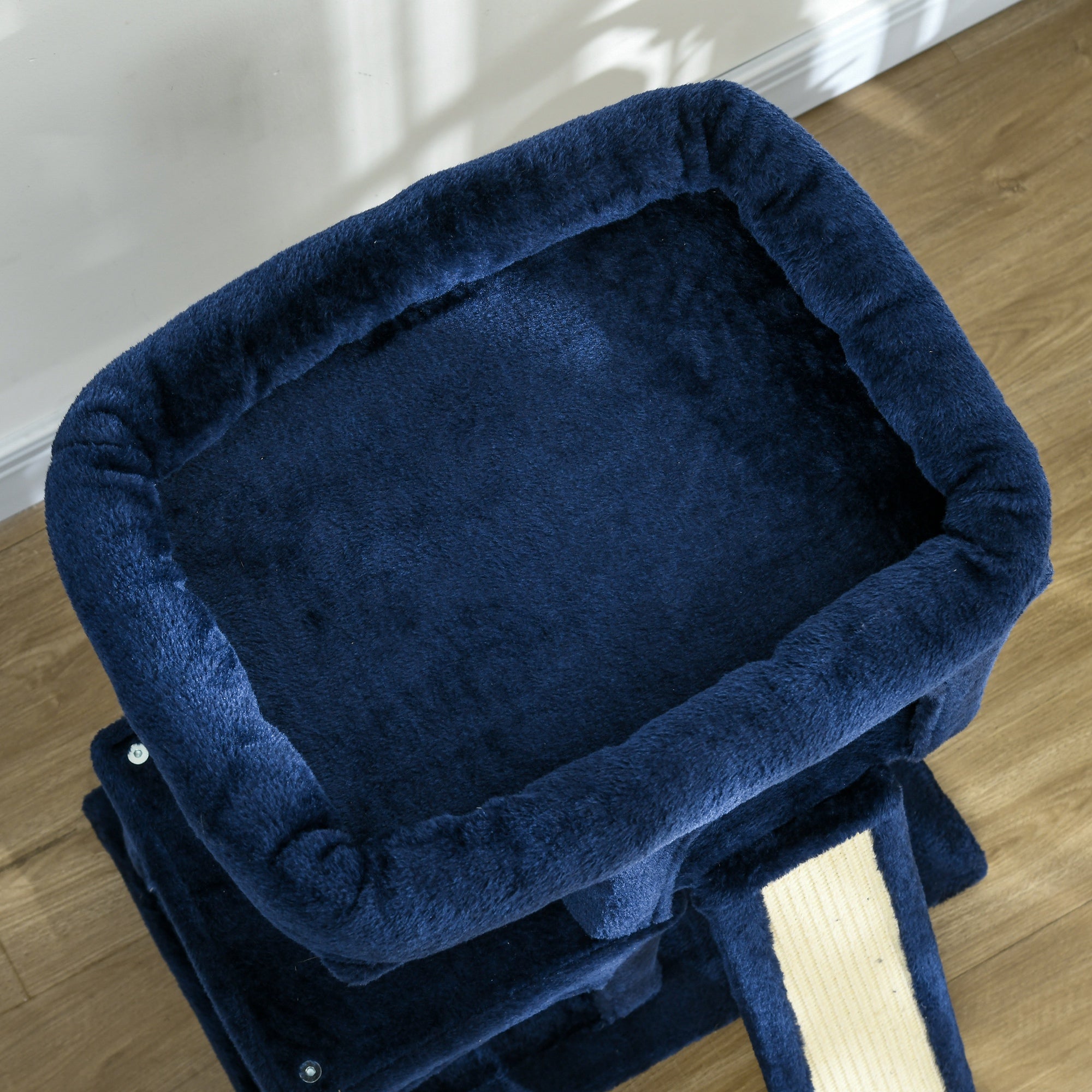 PawHut Sisal Cat Rest & Play Activity Tree w/ 2 House Navy Blue - North Peak Garden Furniture