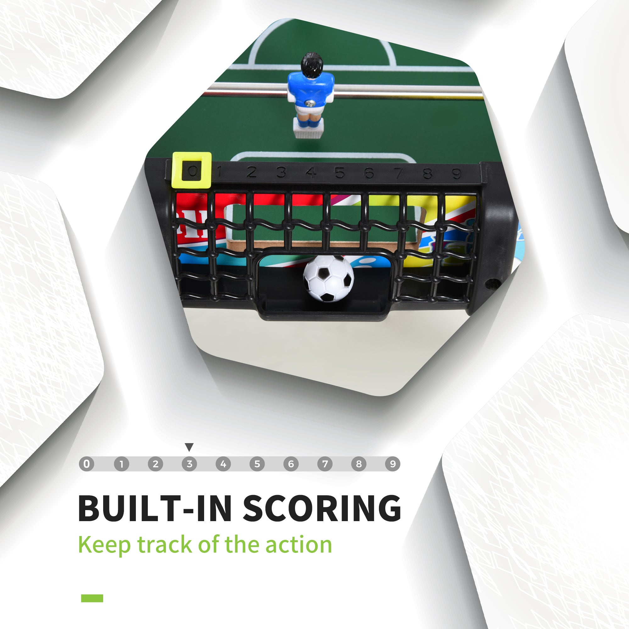 HOMCOM 2.8FT Football Foosball Gaming Table Soccer For Kids Indoor Play Fun Sports Game - North Peak Garden Furniture