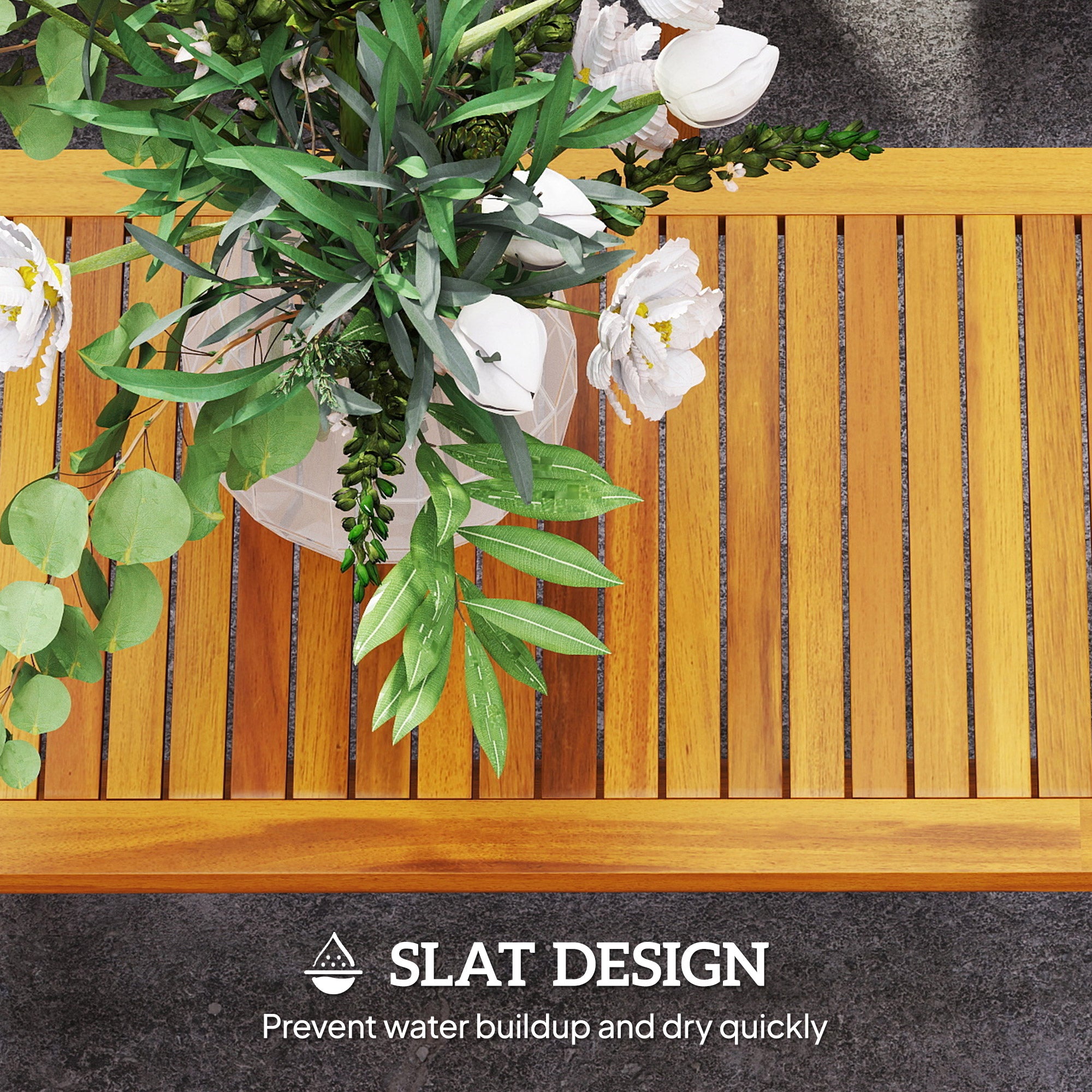 Outsunny Four-Piece Acacia Wood Garden Sofa Set - Teak/Cream - North Peak Garden Furniture