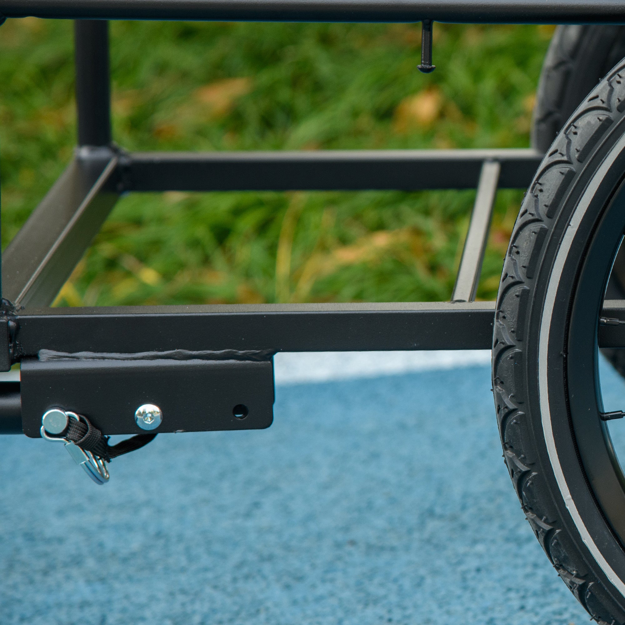 HOMCOM 65L Steel Frame Bike Trailer Storage Box - Black - North Peak Garden Furniture