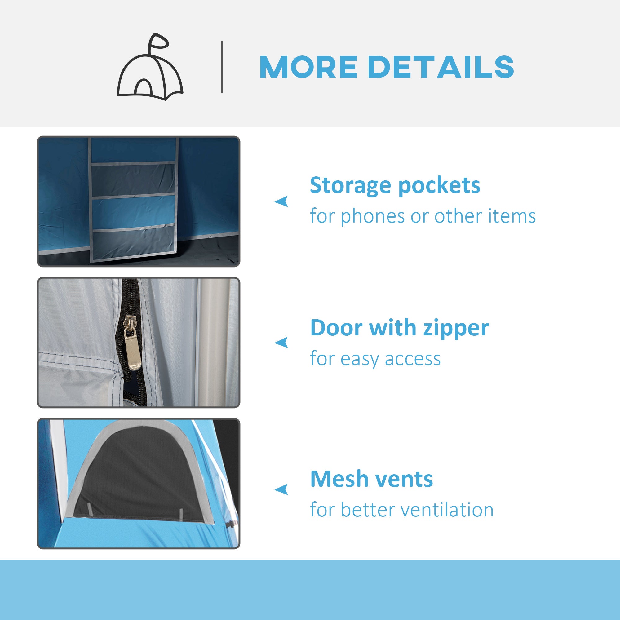 Outsunny 4-8 Person Camping Tent Family Tent with 2 Room, Mesh Windows, Easy Set Up for Backpacking, Hiking, Outdoor, Blue - North Peak Garden Furniture
