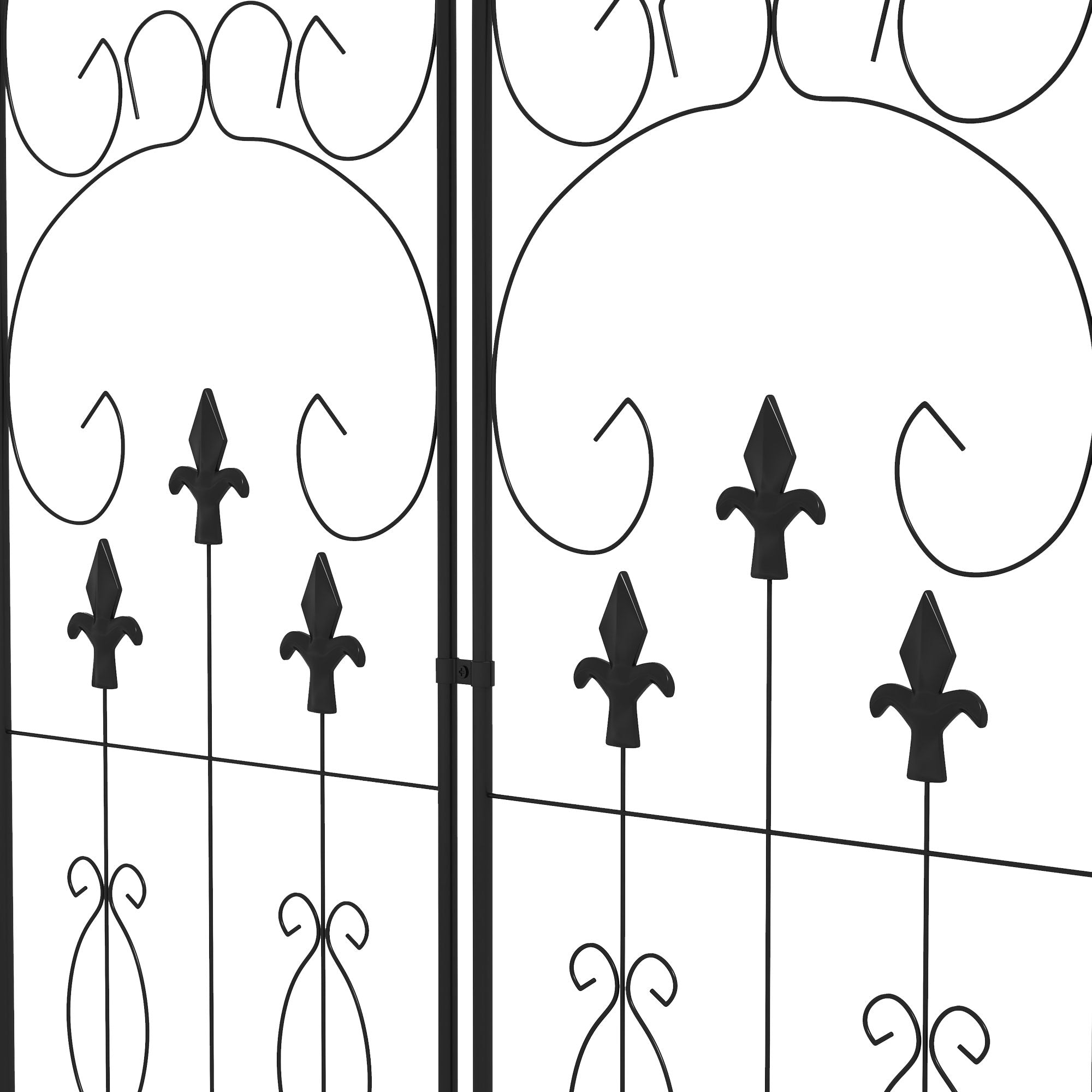 Outsunny Metal Trellis Set of 2, Garden Trellis for Climbing Plants Support Frames, Scrolls Design