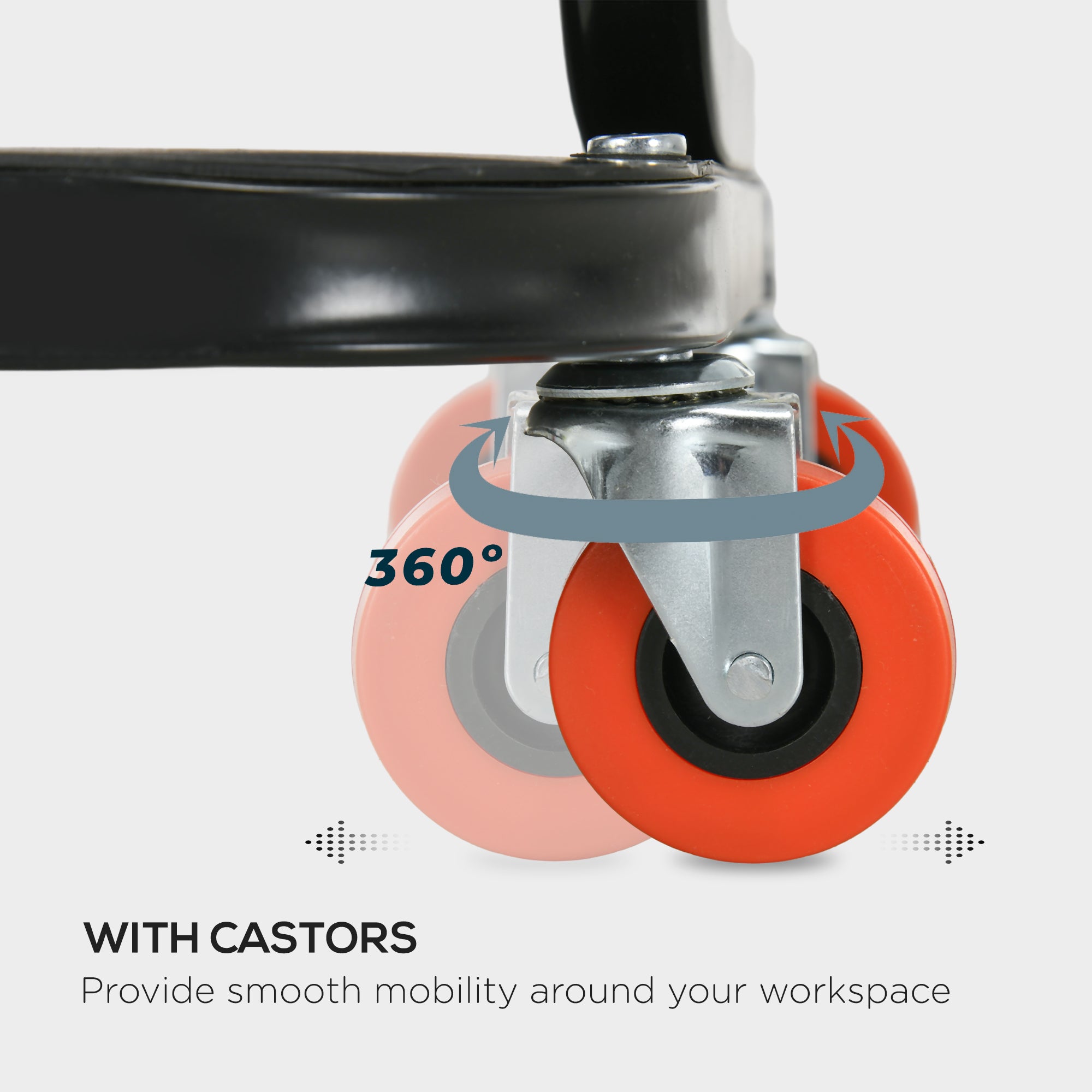 HOMCOM Workshop Stool, Rolling Mechanic Stool with 360 Degree Swivel, Padded Seat, Tool Tray, for Garage, Workshop, Auto Repair, Red - North Peak Garden Furniture