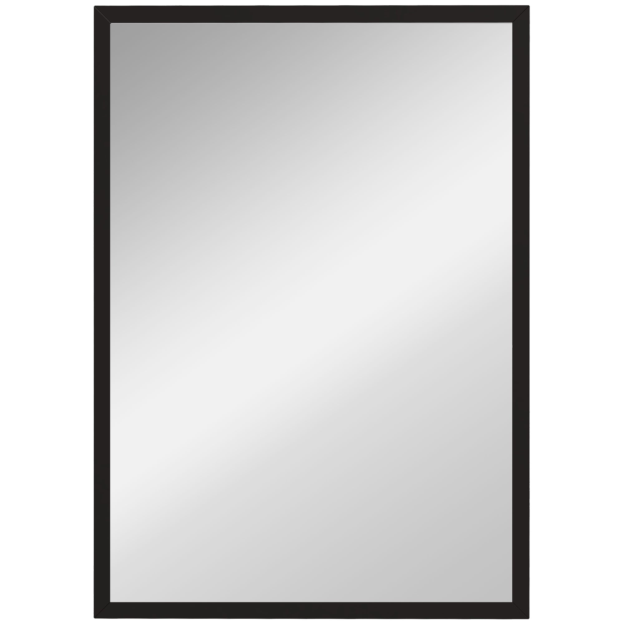 HOMCOM Wall Bathroom Mirror, 70 x 50 cm Wall-Mounted Mirror for Living Room, Bedroom, Hallway, Black - North Peak Garden Furniture