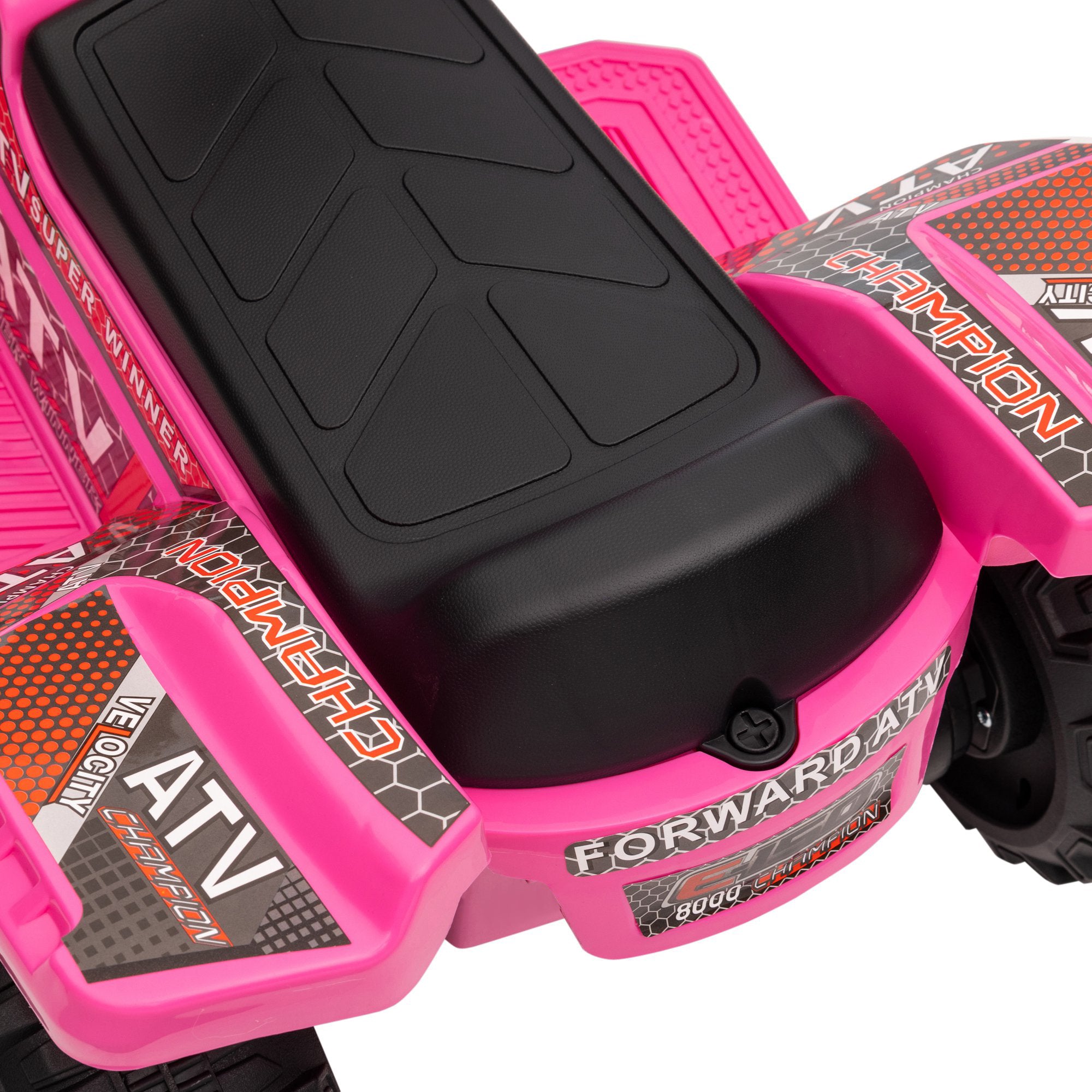HOMCOM 6V Kids Electric Ride on Car Toddlers Quad Bike All Terrain Vehicle Toy With Music for 18-36 months Pink - North Peak Garden Furniture