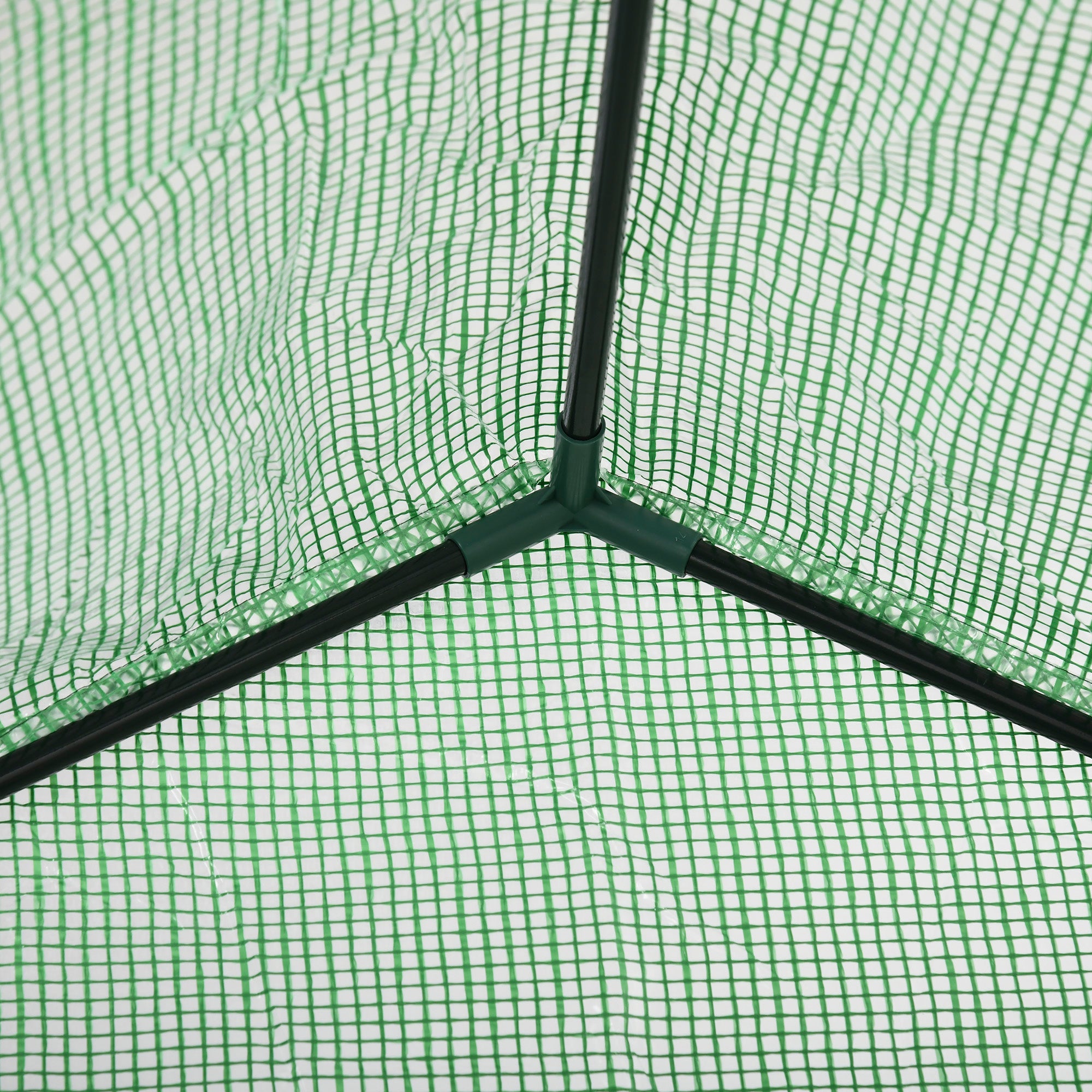 Outsunny Walk In Greenhouse for Outdoor, Portable Gardening Plant Grow House with 2 Tier Shelf, Roll-Up Zippered Door, PE Cover, 141 x 72 x 191cm, Green - North Peak Garden Furniture