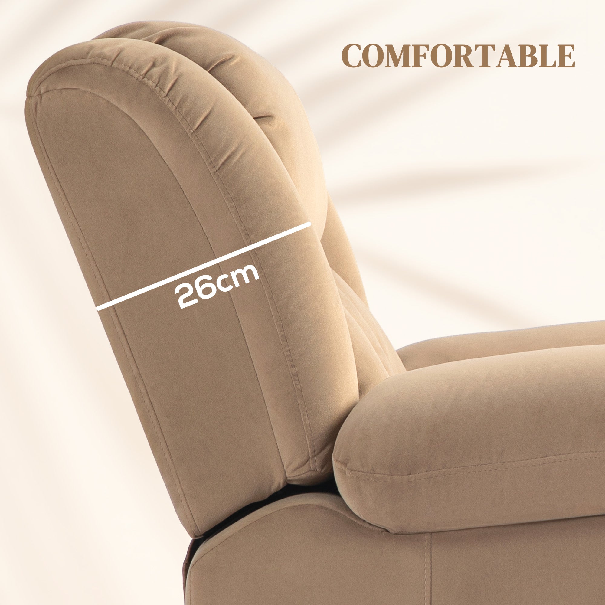 HOMCOM Power Lift Recliner Chair with Vibration Massage and Heat, Electric Lift Chair for Elderly, Overstuffed Fabric Riser and Reclining Armchair with USB Ports, Cup Holders, Light Brown - North Peak Garden Furniture