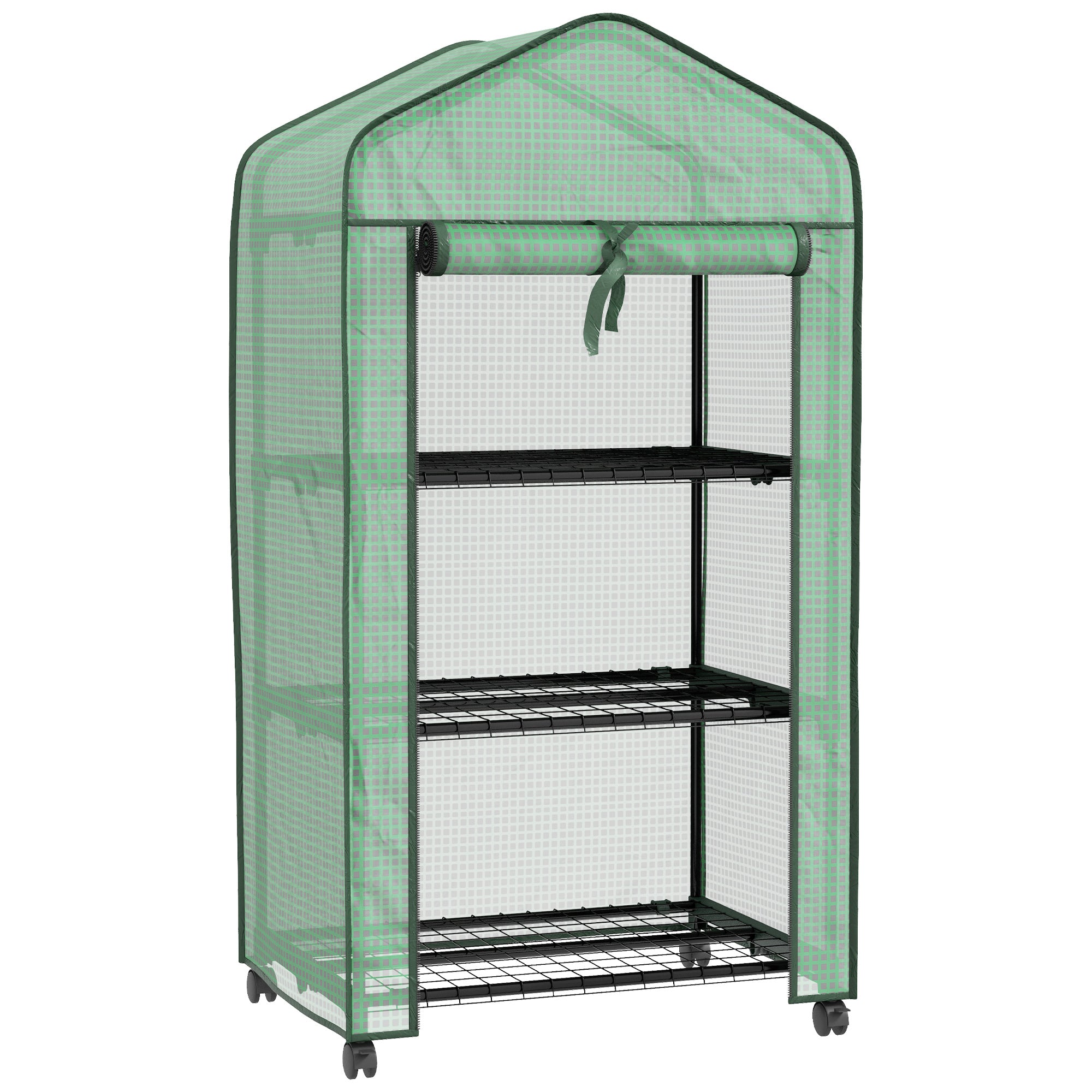 Outsunny Three-Tier Mini Greenhouse - Green - North Peak Garden Furniture