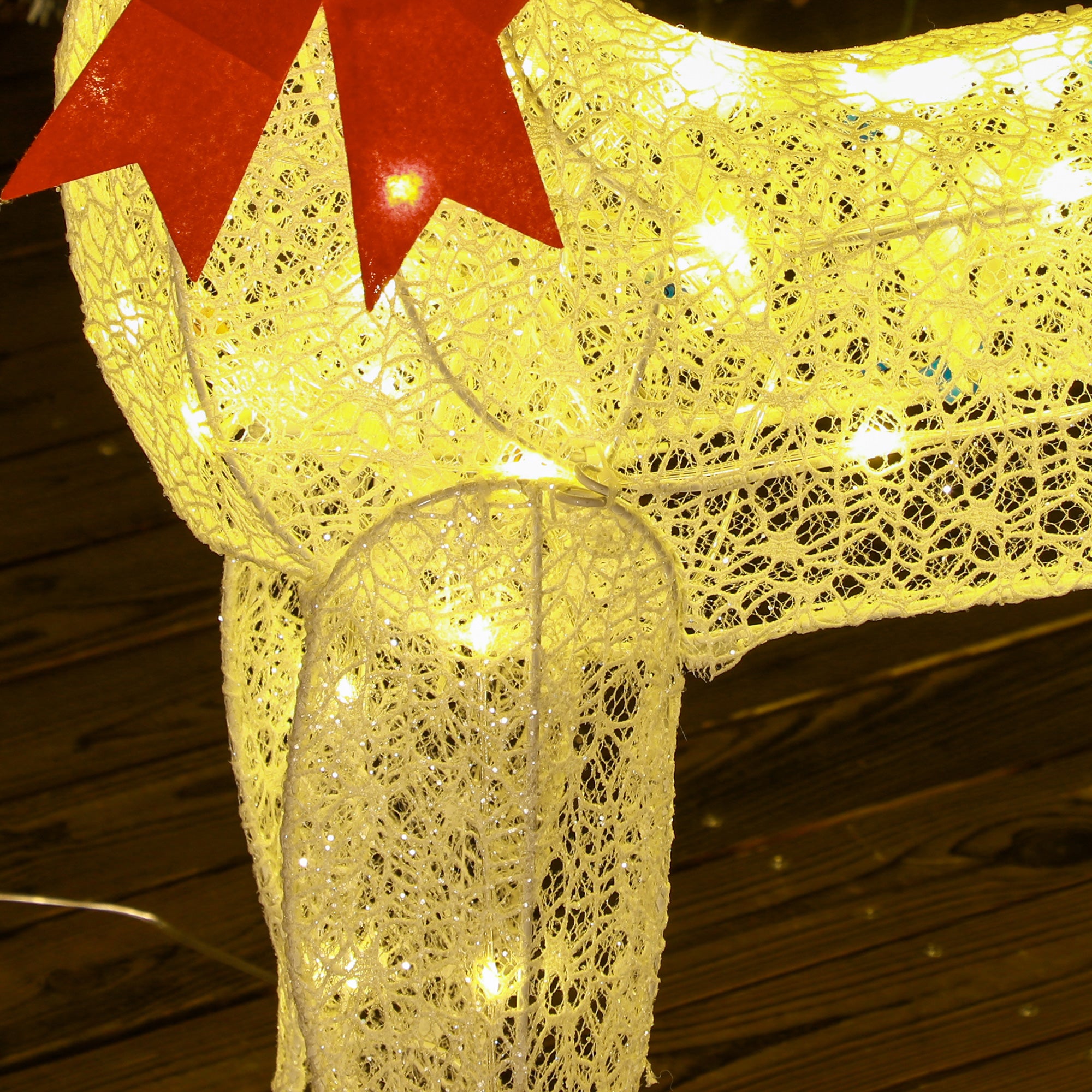 Outsunny Three-Piece LED Light Reindeer Christmas Decoration