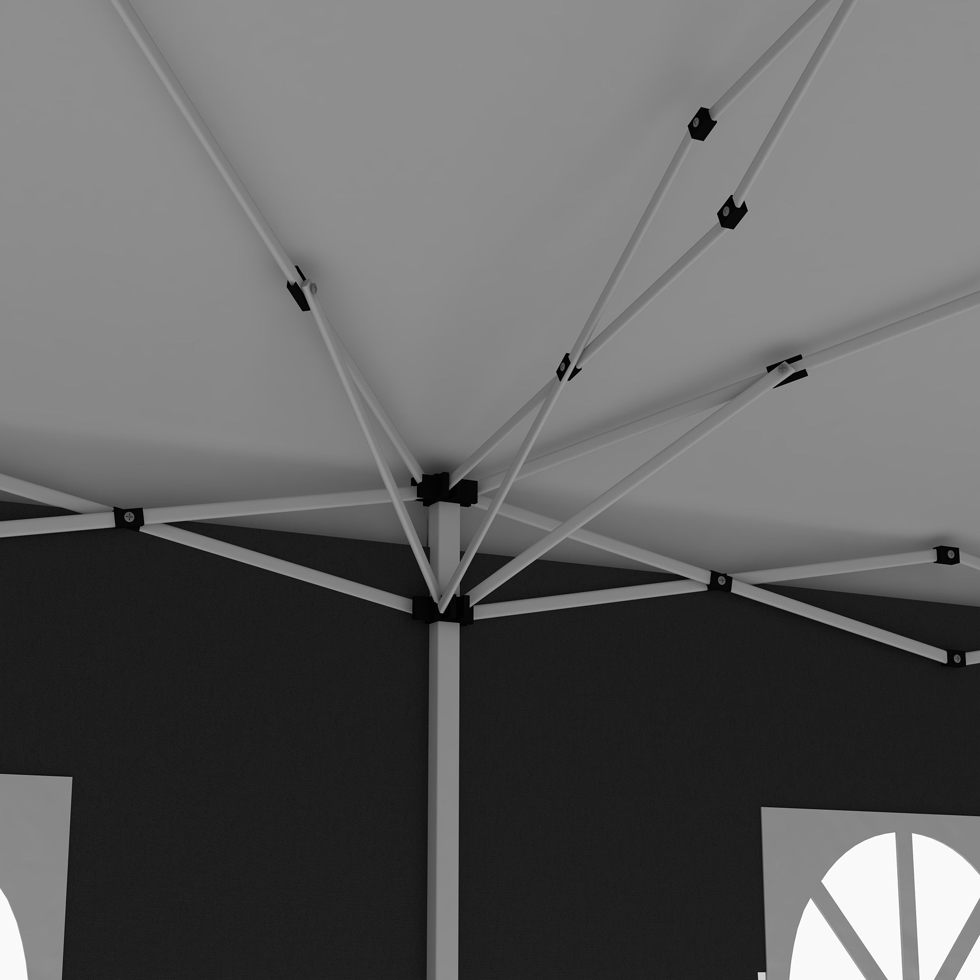 Outsunny 3 x 6 m Pop Up Gazebo with Sides and Windows, Height Adjustable Party Tent with Storage Bag for Garden, Camping, Event, Black - North Peak Garden Furniture