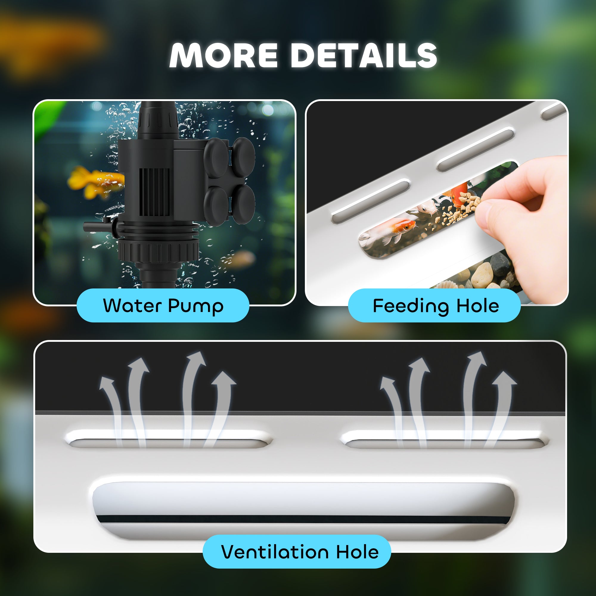 PawHut 27L Glass Fish Tank with Filter System, LED Light, Water Pump, for Betta, Goldfish, Shrimps, White - North Peak Garden Furniture