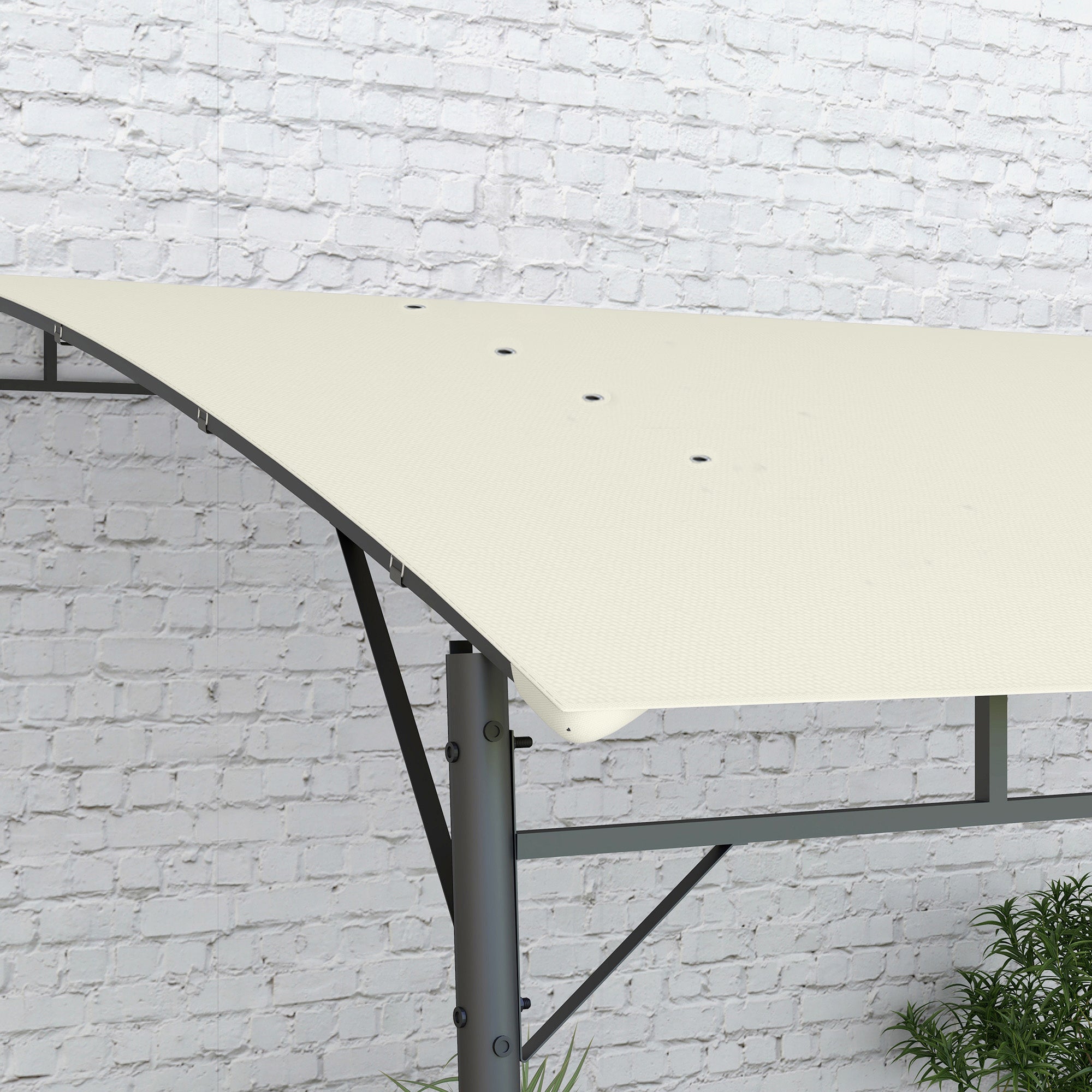Outsunny 3 x 4m Metal Frame Pergola - Cream - North Peak Garden Furniture