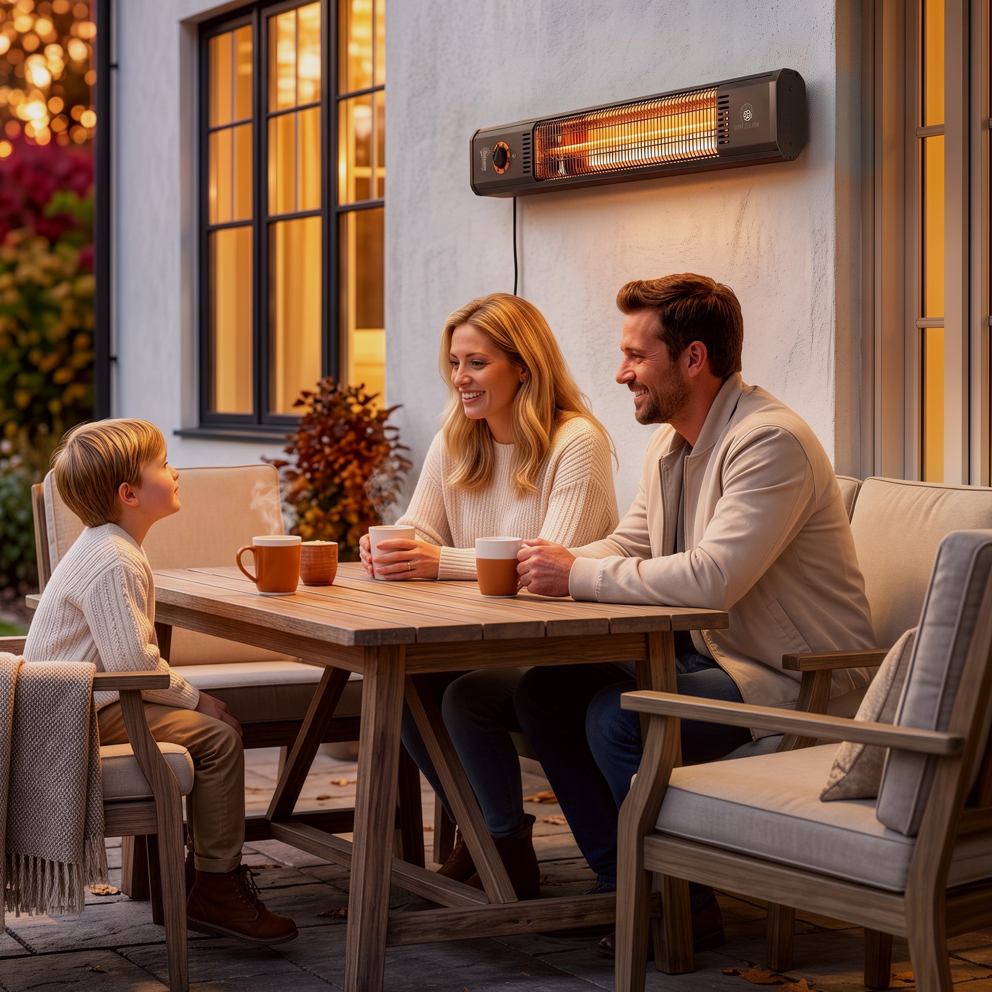 Outsunny 2000 W Electric Infrared Patio Heater with Cover, Free Standing/Wall Mounted IP65 Outdoor Garden Heater, Black