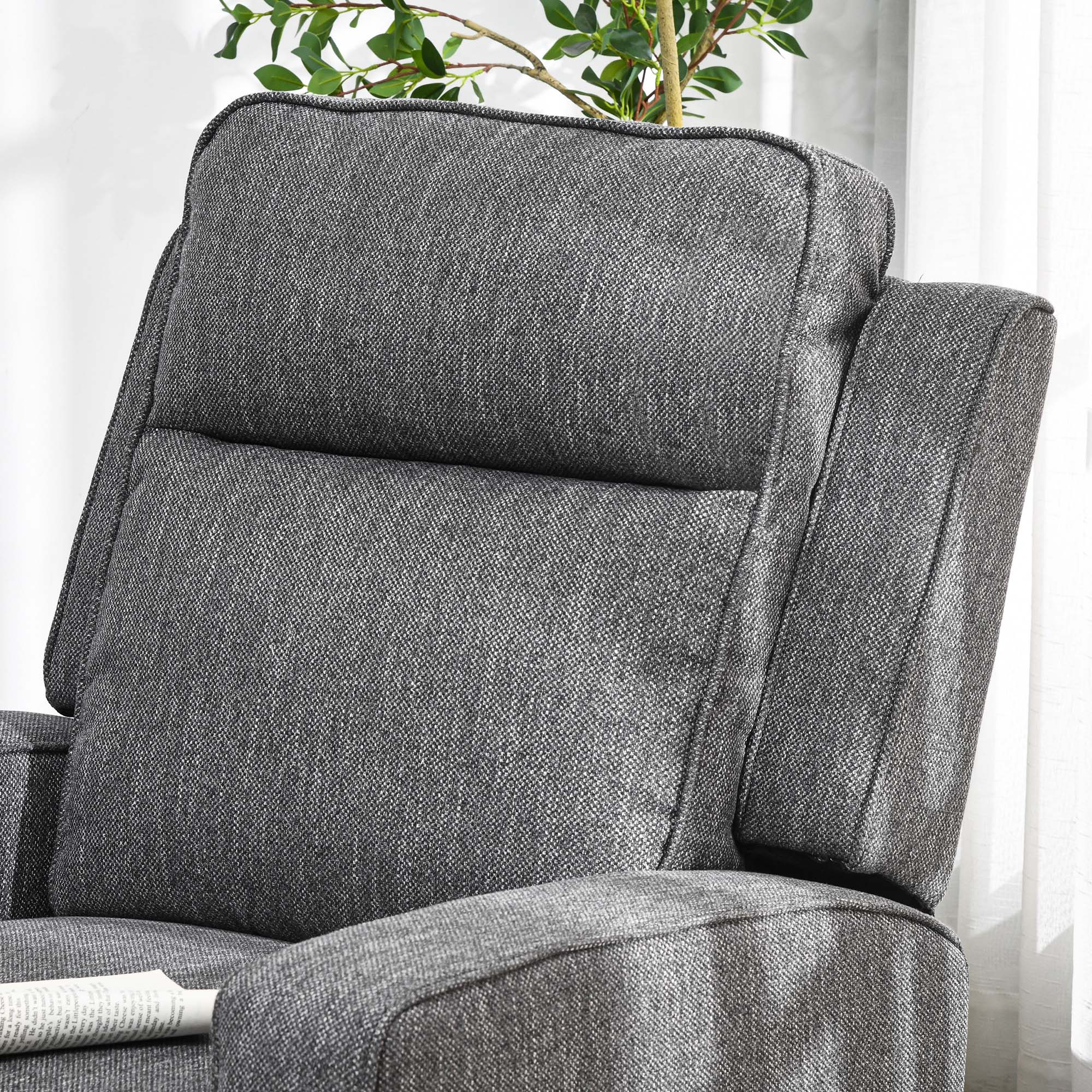 HOMCOM 150° Electric Reclining Chair, with USB port and Footrest - Charcoal Grey - North Peak Garden Furniture
