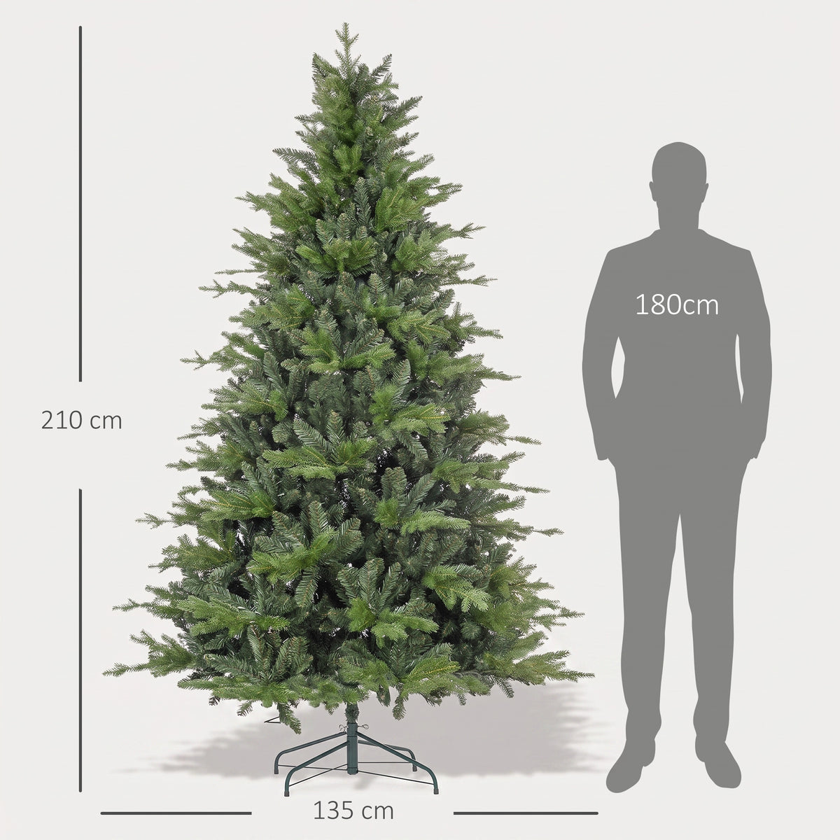 HOMCOM 5 Ft Snow Flocked Artificial Christmas Tree Xmas Pine Tree with Realistic Branches, Auto Open and Steel Base, Green