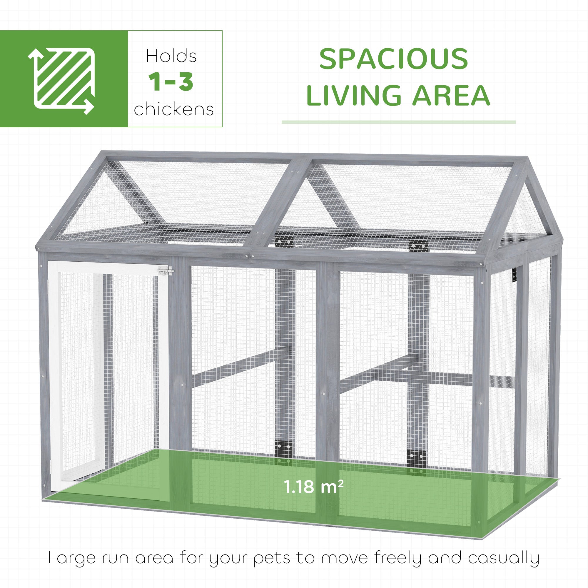 PawHut Large Chicken Run, Wooden Chicken coop, with Combinable Design - Wood Effect - North Peak Garden Furniture