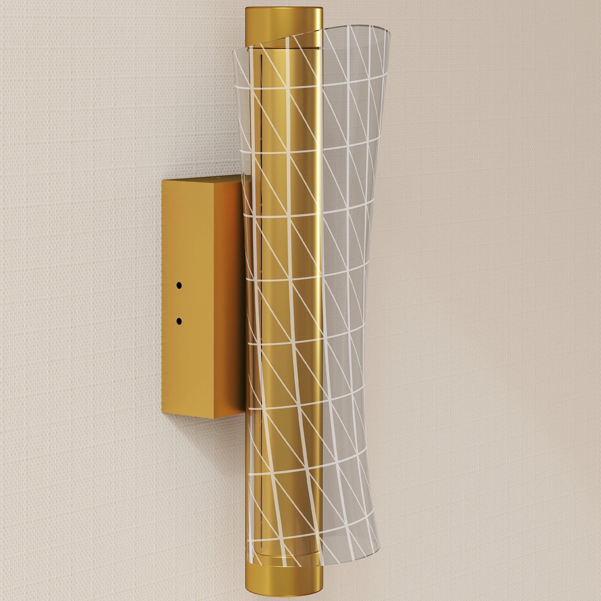 HOMCOM Led Wall Lamp 2 Pack, 9W Modern Indoor Geometric Mesh Wall Light, Colour Temperature Adjustable 3000K/4000K/6500K for Bedroom, Living Room, Hallway, Stairs, Gold Tone - North Peak Garden Furniture