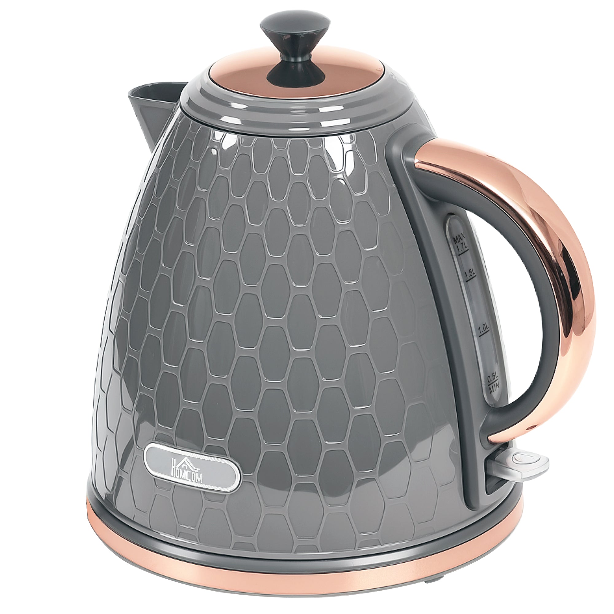 HOMCOM 3kW Rapid Boil Honeycomb Kettle - Grey - North Peak Garden Furniture
